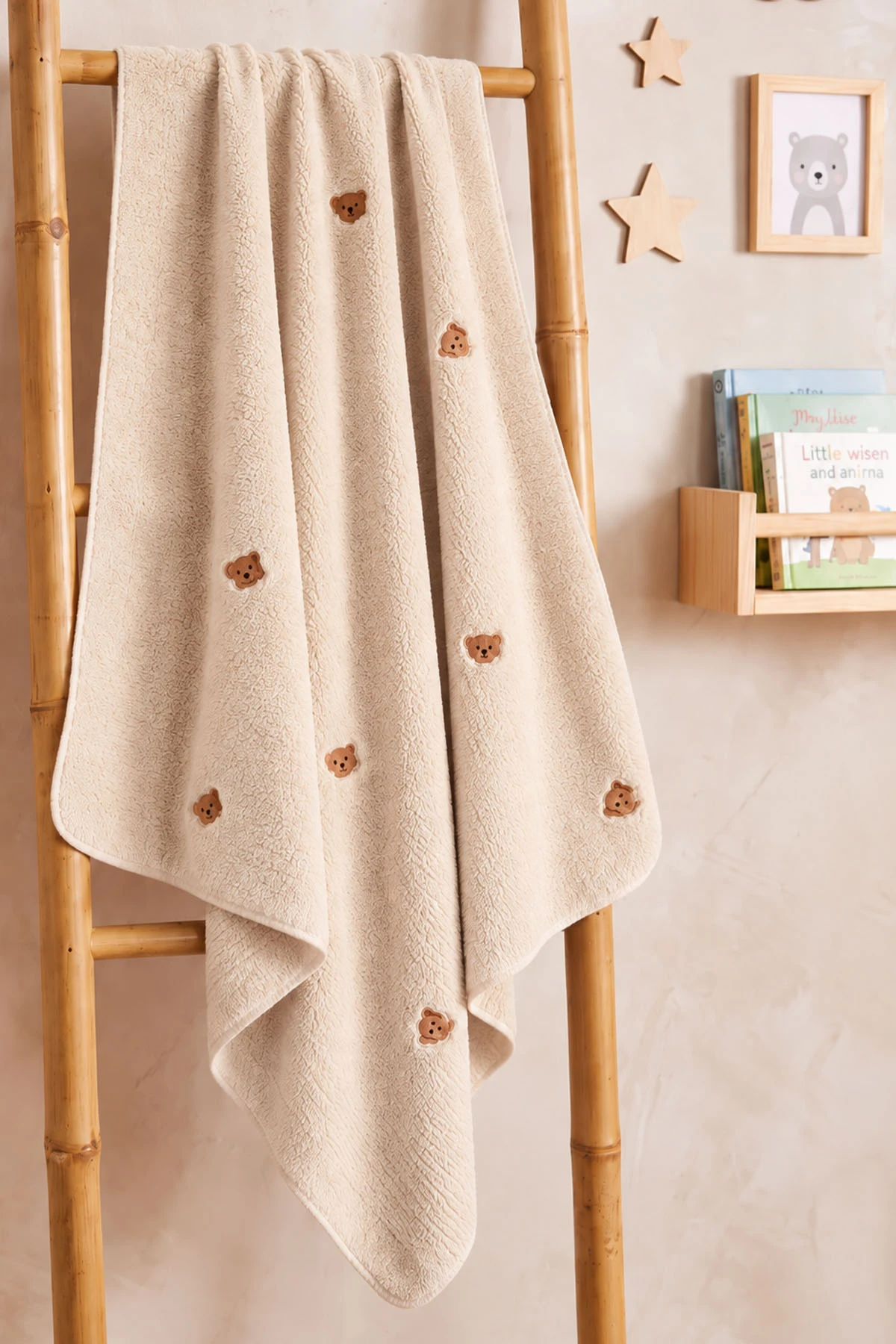 Kahve (0-18 Ay) Ayıcık Nakışlı Wellsoftt Bebek Battaniye 493871