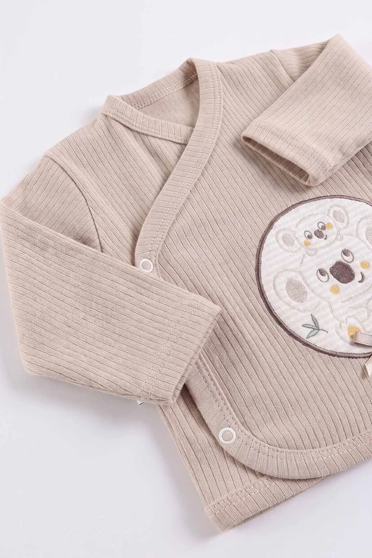 Kahve (0-3 Ay) Koala Nakışlı Yeni Doğan 5'li Bebek Zıbın Seti 475365