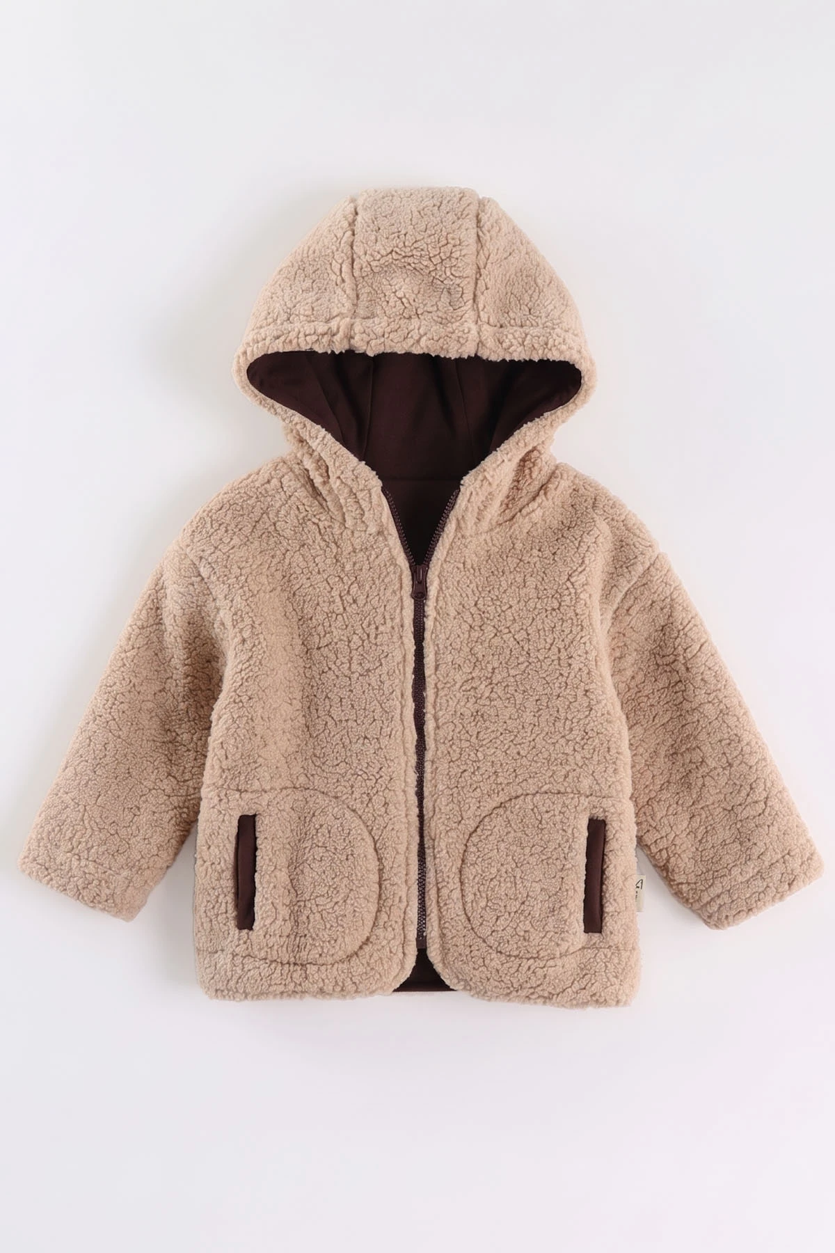 Kahve (0-4 Yaş) Kapüşonlu Kuzu Erkek Çocuk&Bebek  Hırka 487863