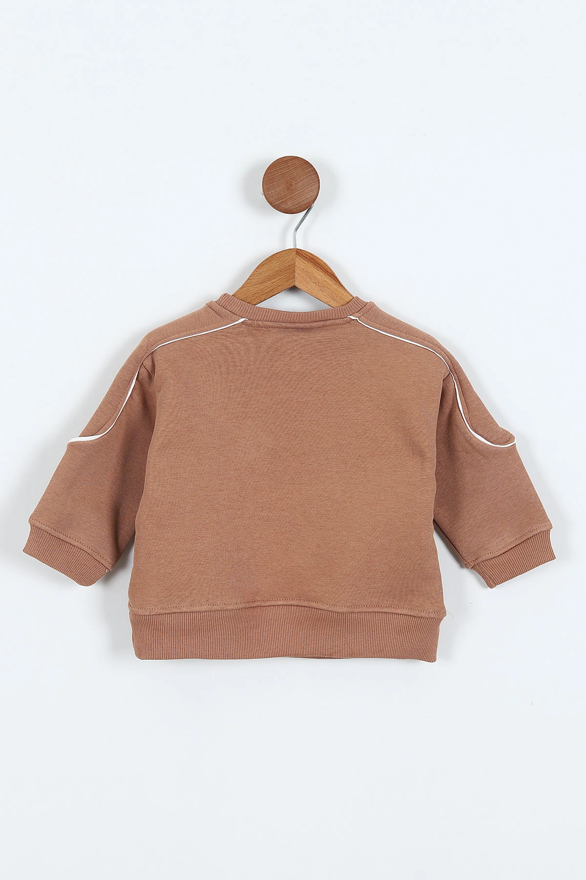 Kahve (0-4 Yaş)Gujje Baskılı Biye Detaylı  3  İp Şardonlu Erkek Çocuk Sweatshirt 417565