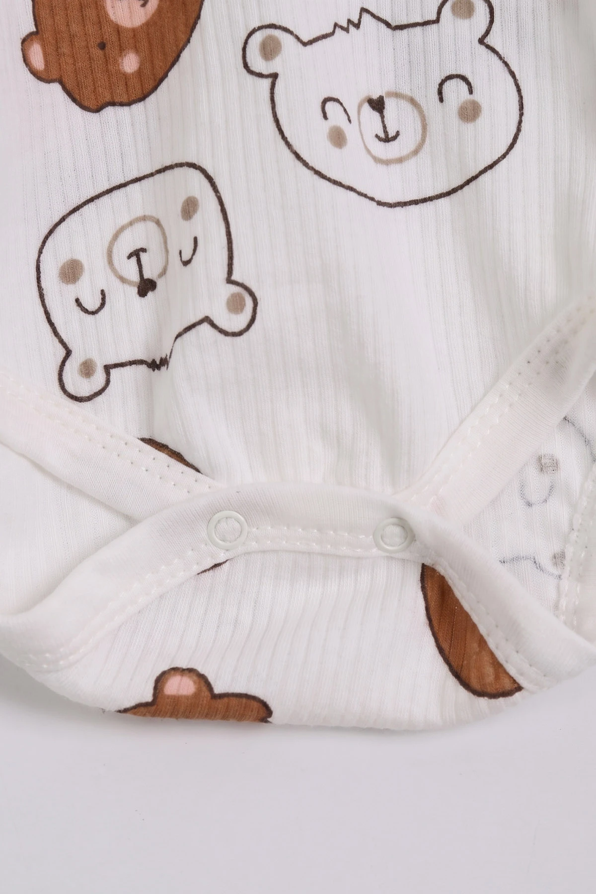 Kahve (0-9 Ay )  Ayıcık Kafası  Baskılı Kısa Kol  Bebek & Çocuk Çıtçıtlı Badi 480428