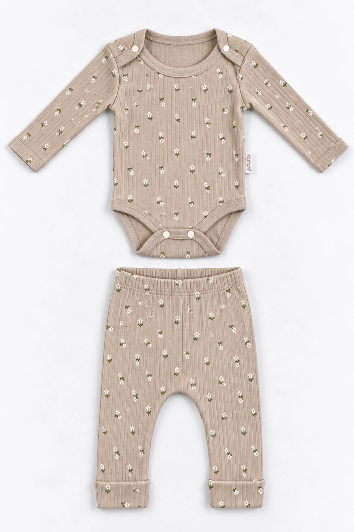 Kahve (0-9 Ay) Papatya Baskılı  Raporlu    Kız Bebek Takım 480500
