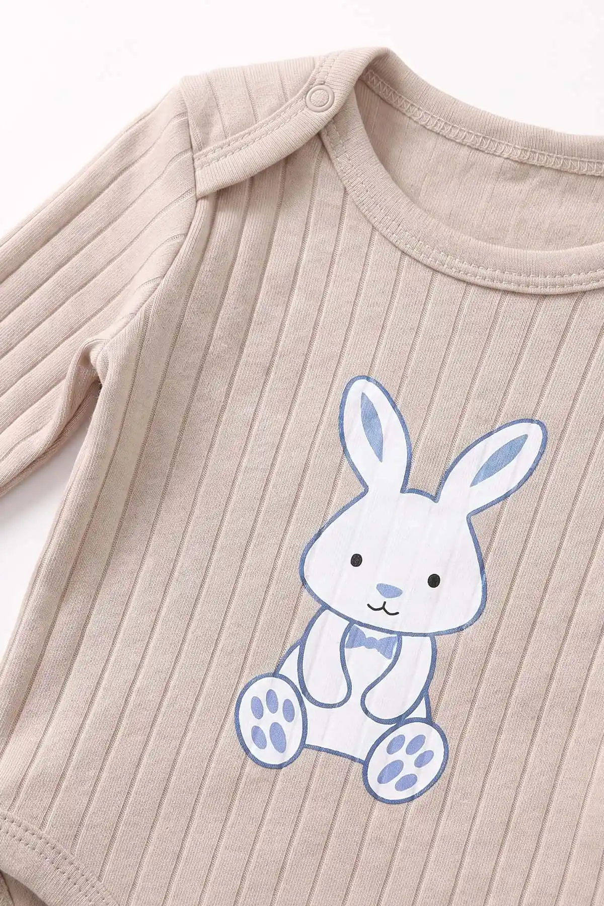 Kahve (0-9 Ay) Tavşan Baskılı  Raporlu  Bebek Takım 480472