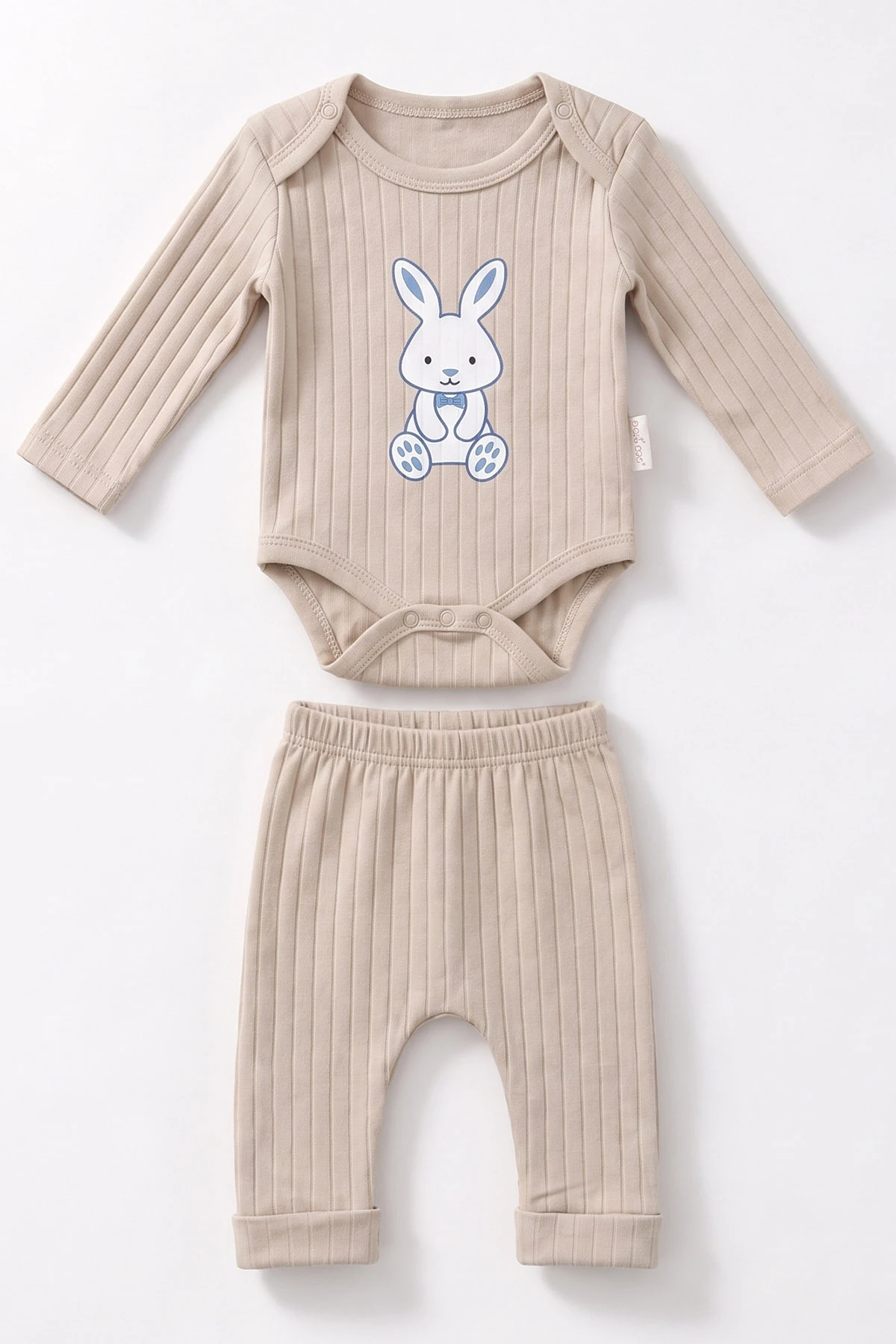 Kahve (0-9 Ay) Tavşan Baskılı  Raporlu  Bebek Takım 480472