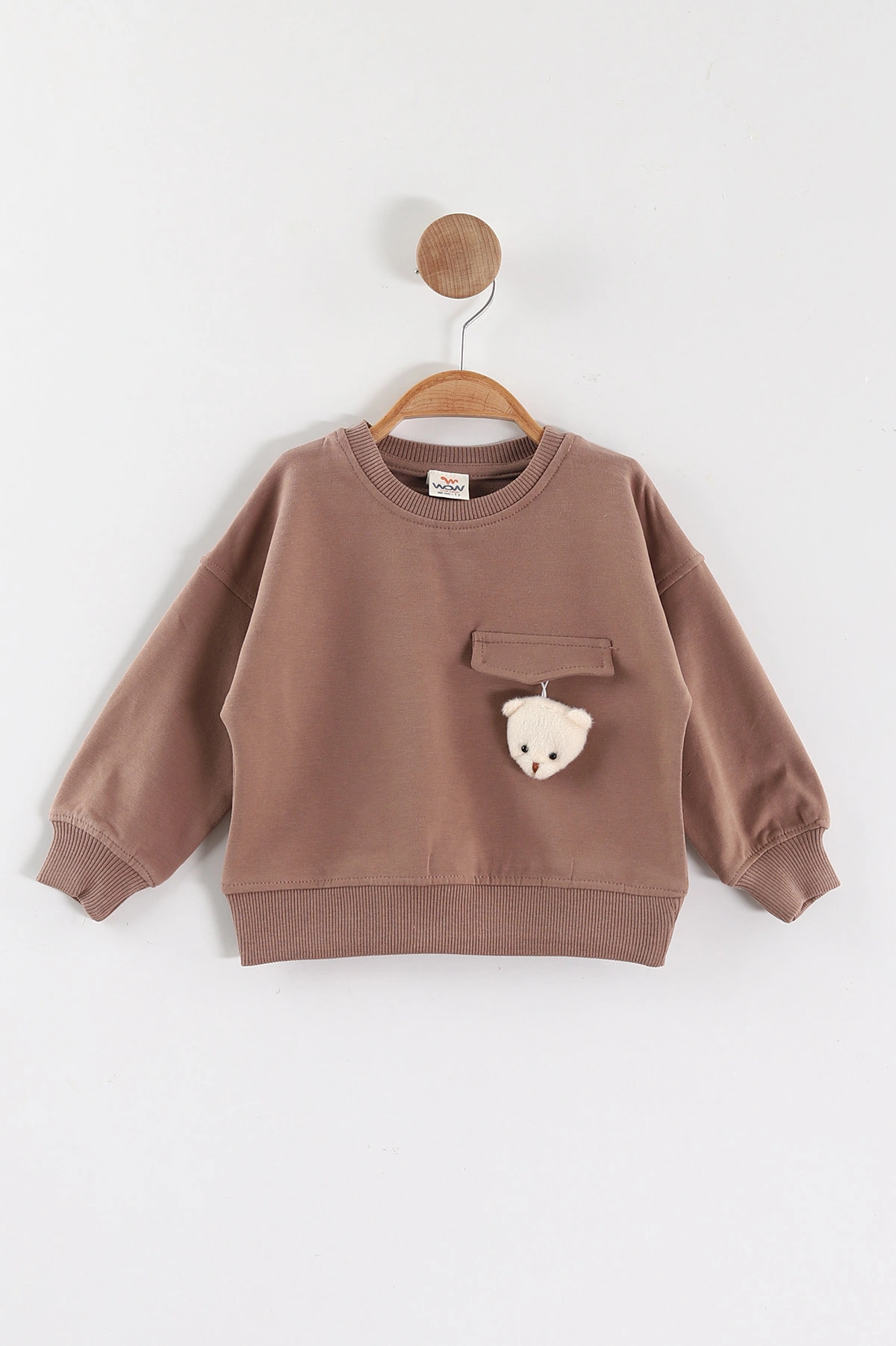 Kahve (1-4 Yaş)Ayıcık Aksesuarlı Erkek Çocuk Sweatshirt 432820