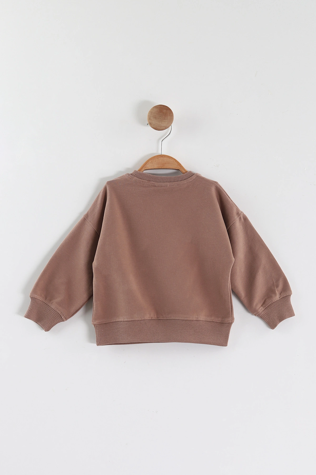 Kahve (1-4 Yaş)Baskılı Cepli Erkek Çocuk Sweatshirt 432836