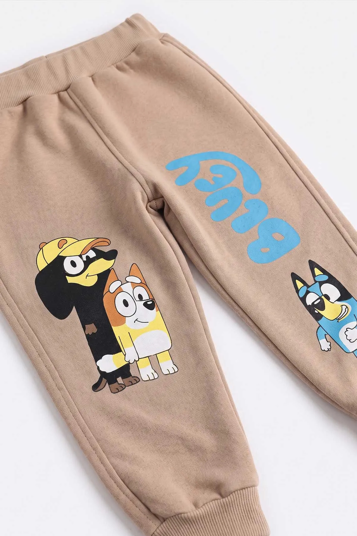 Kahve (1-5 Yaş) Bluey  Baskılı 3 İp Şardonlu Erkek Çocuk Kışlık Takım 487772