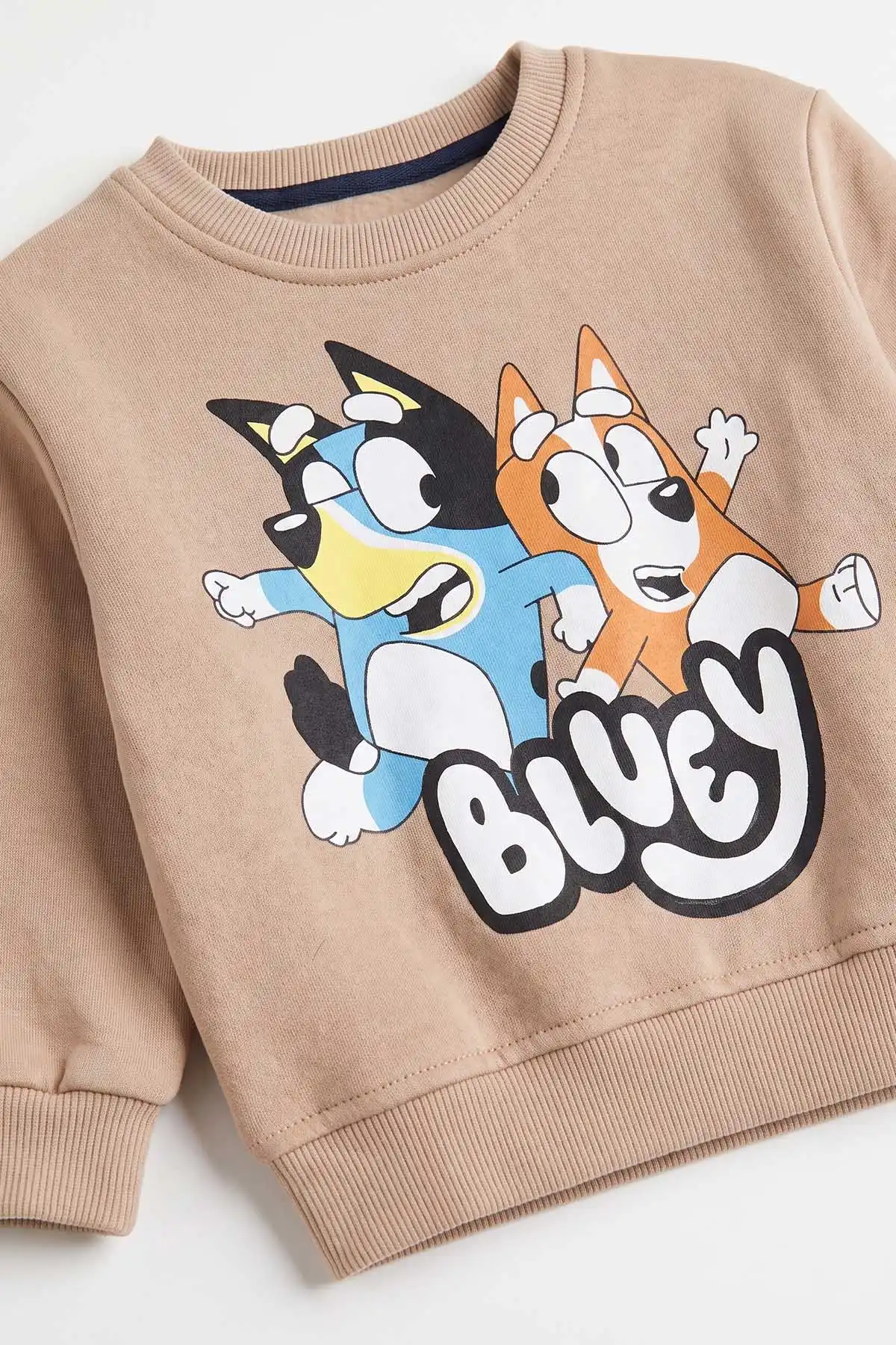 Kahve (1-5 Yaş) Bluey  Baskılı 3 İp Şardonlu Erkek Çocuk Kışlık Takım 487772