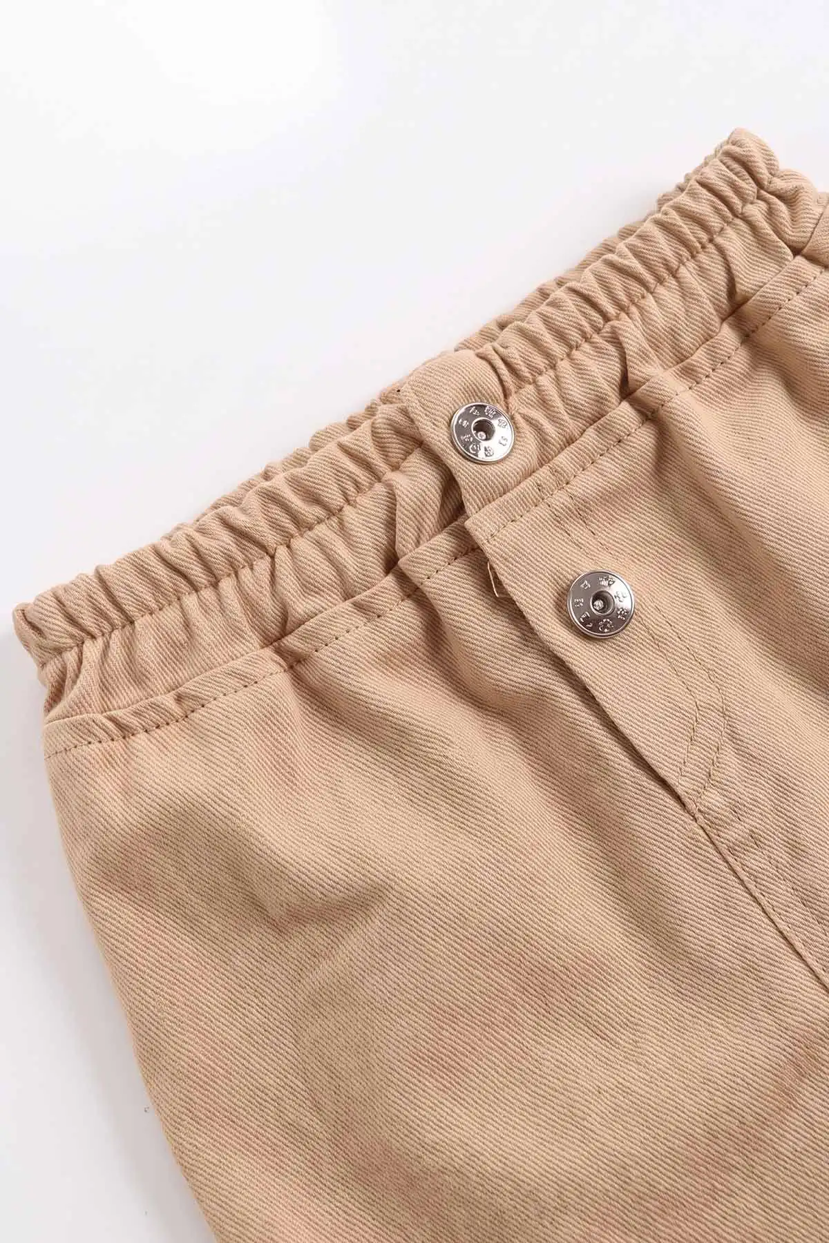 Kahve (1-5 Yaş) Fırfırlı Peluş Yelekli Gabardin Etekli Kız Çocuk 3'lü Takım 473409