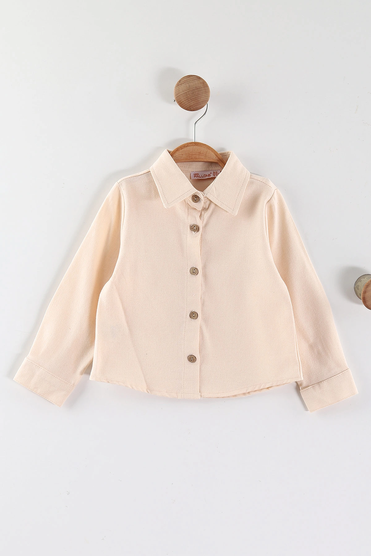 Kahve (1-5 Yaş) Gömlekli Triko Süveterli Gabardin Pantolonlu  Kız Çocuk 3'lü Takım 443782