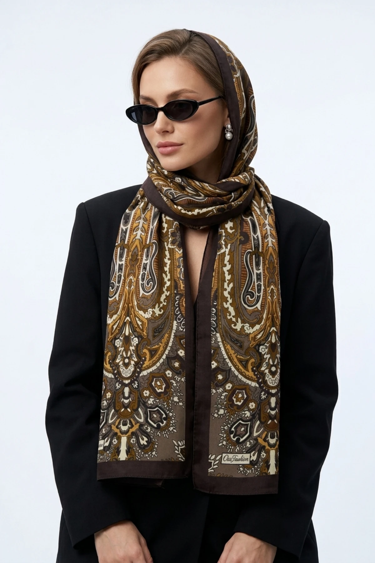 Kahve 180x70 Cm Our Fashion Dijital Baskılı Desenli Soft Şal 488576