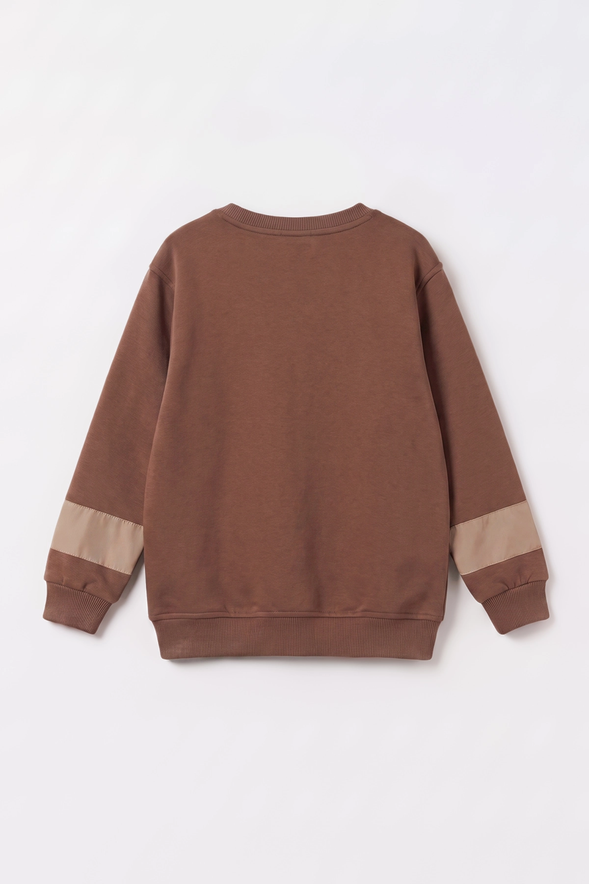 Kahve (2-12 Yaş) R Nakışlı İçi Şardonlu Erkek Çocuk Sweatshirt 483305