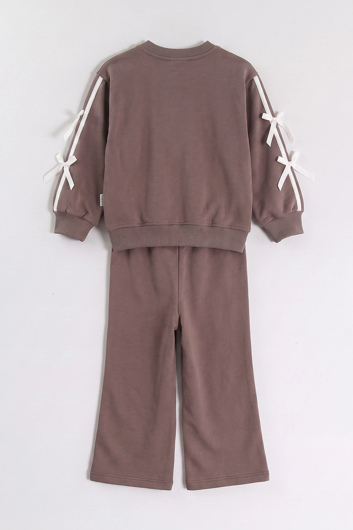 Kahve (2-5 Yaş) Fiyonk Nakışlı 2 İp Kız Çocuk Takım 471219