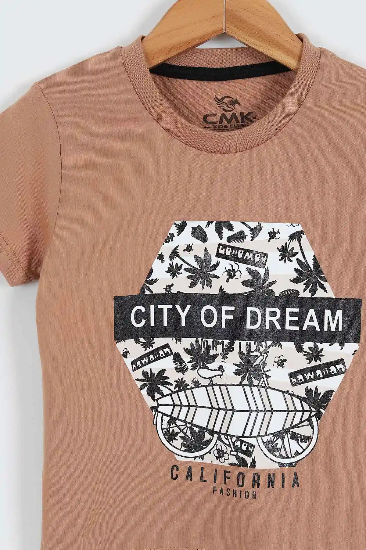 Kahve (2-9 Yaş)City Of Dream Baskılı Şortlu Erkek Çocuk Yazlık Takım 354094