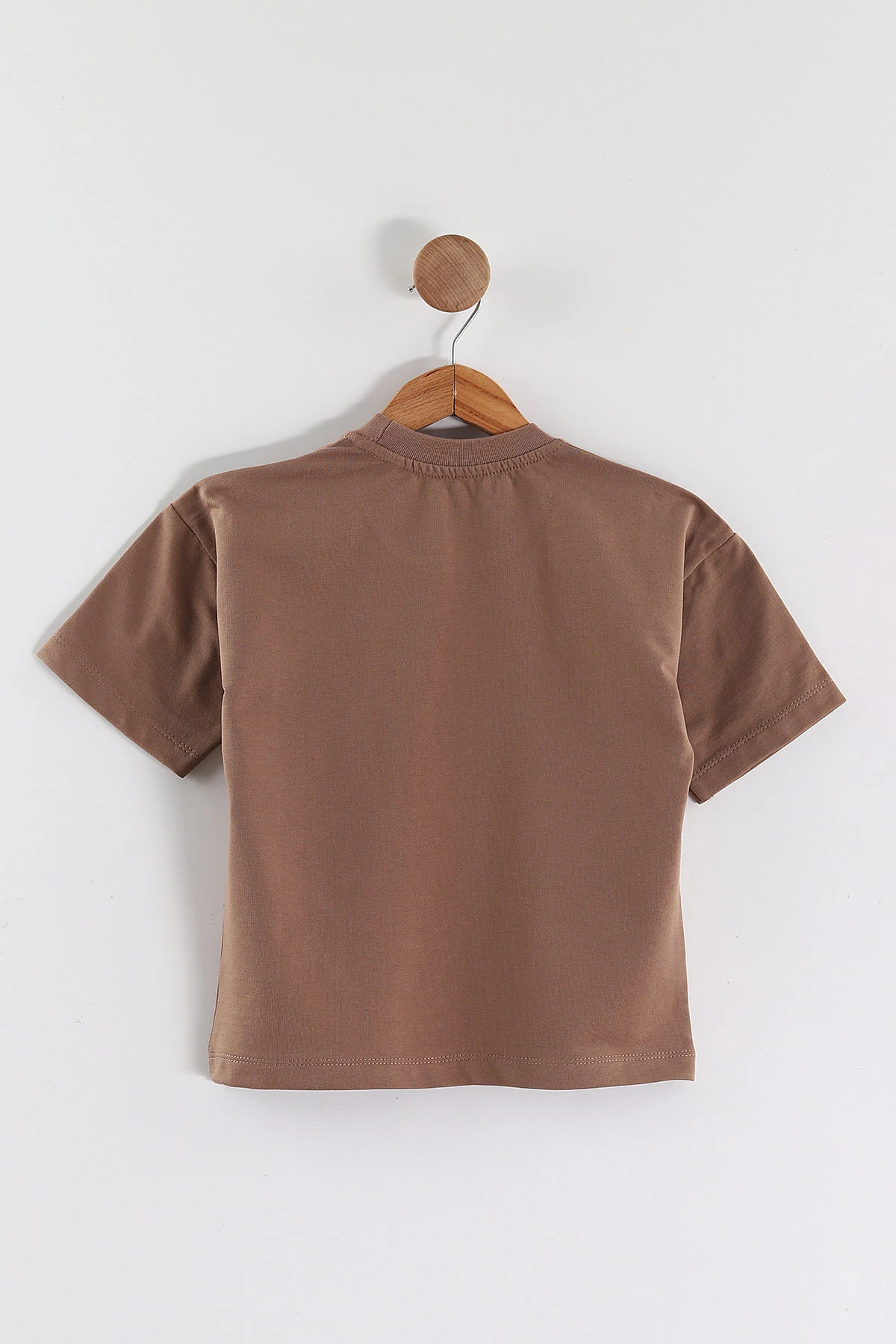 Kahve (3-10 Yaş) Karakter Baskılı Oversize Erkek Çocuk Tişört 469008