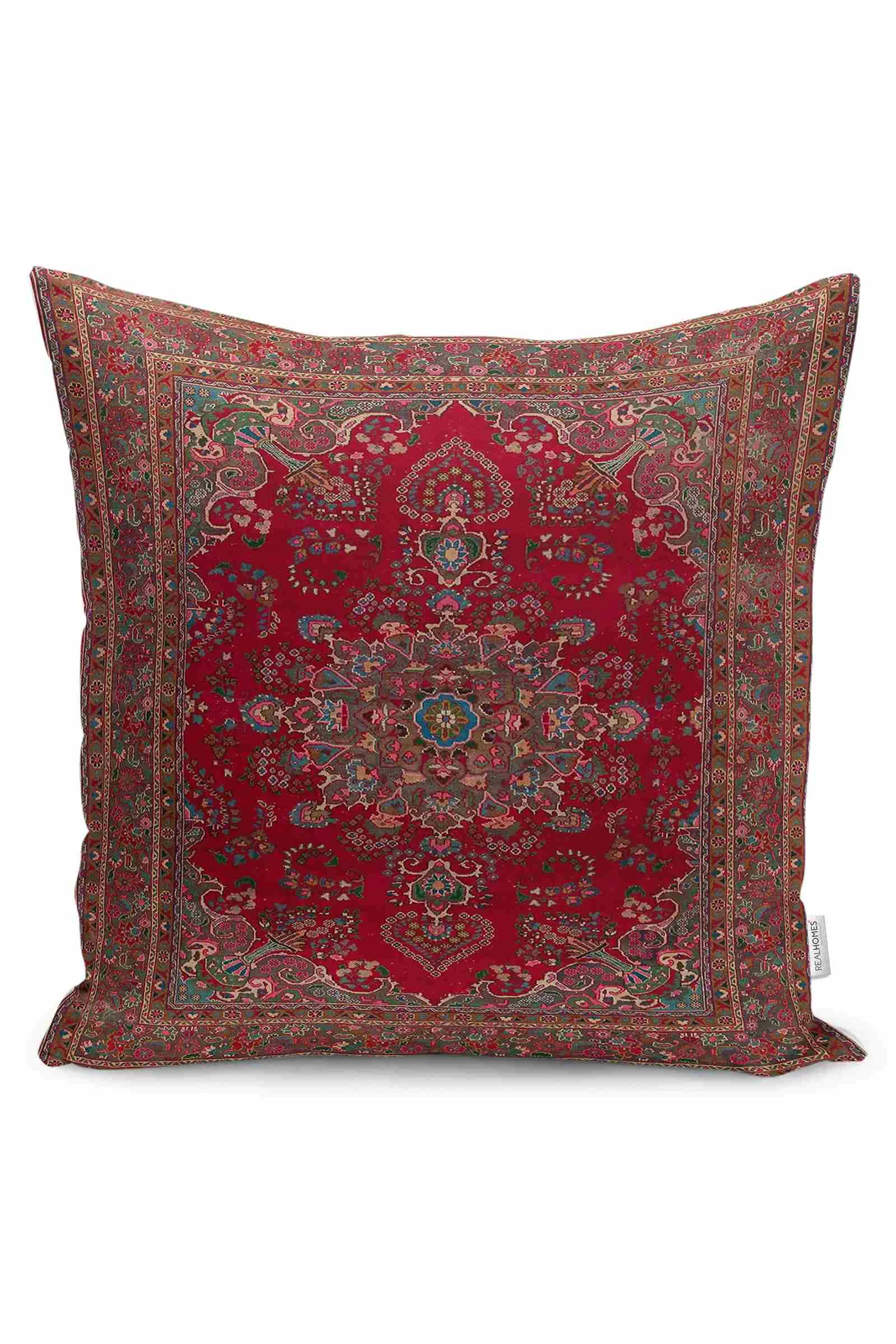 Kırmızı 43x43 Dijital Baskılı Fermuarlı Modern Kırlent Kılıfı 252250