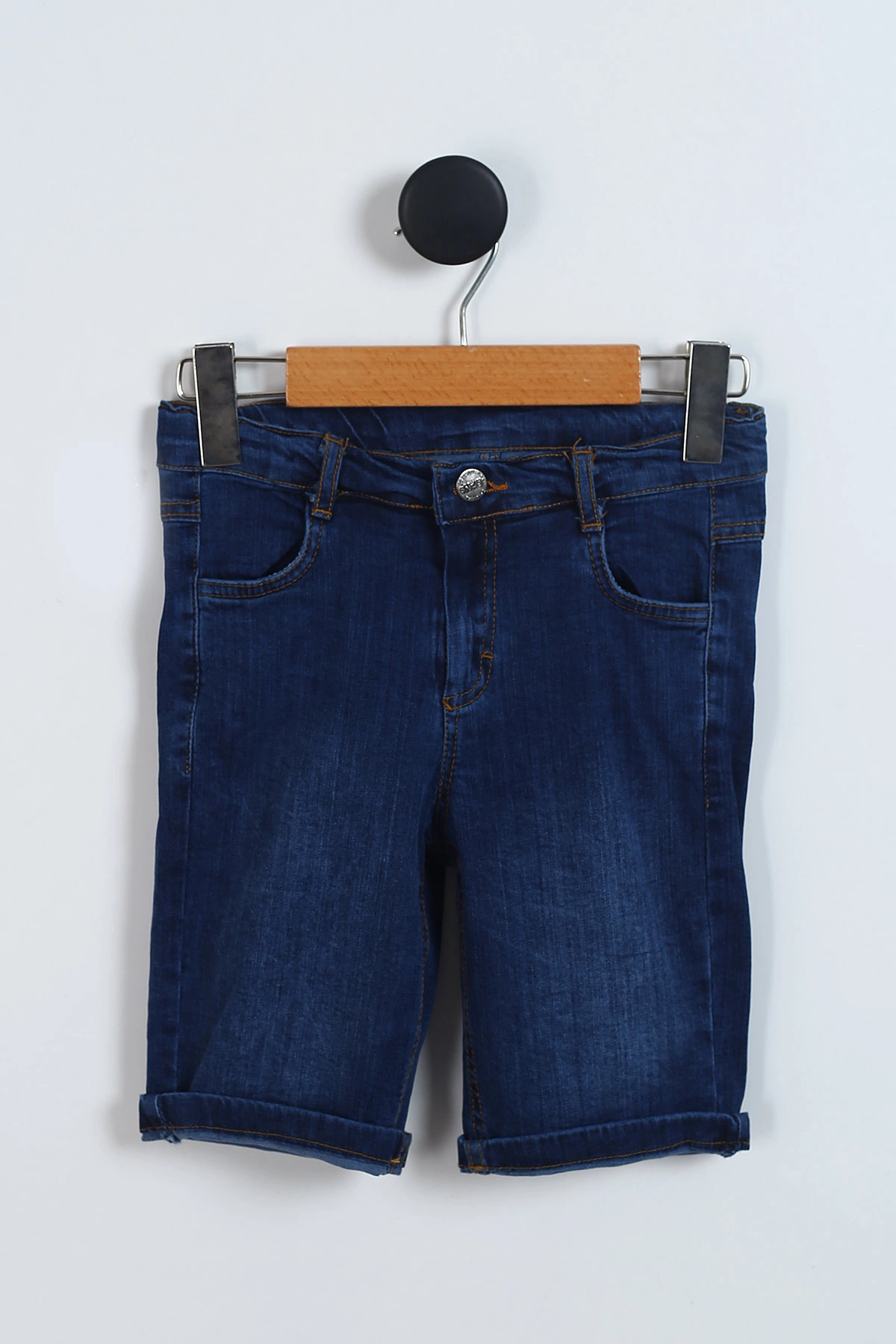 Kahve (6-10 Yaş) The Big Baskılı Kot Şort Erkek Çocuk Yazlık Takım 340079