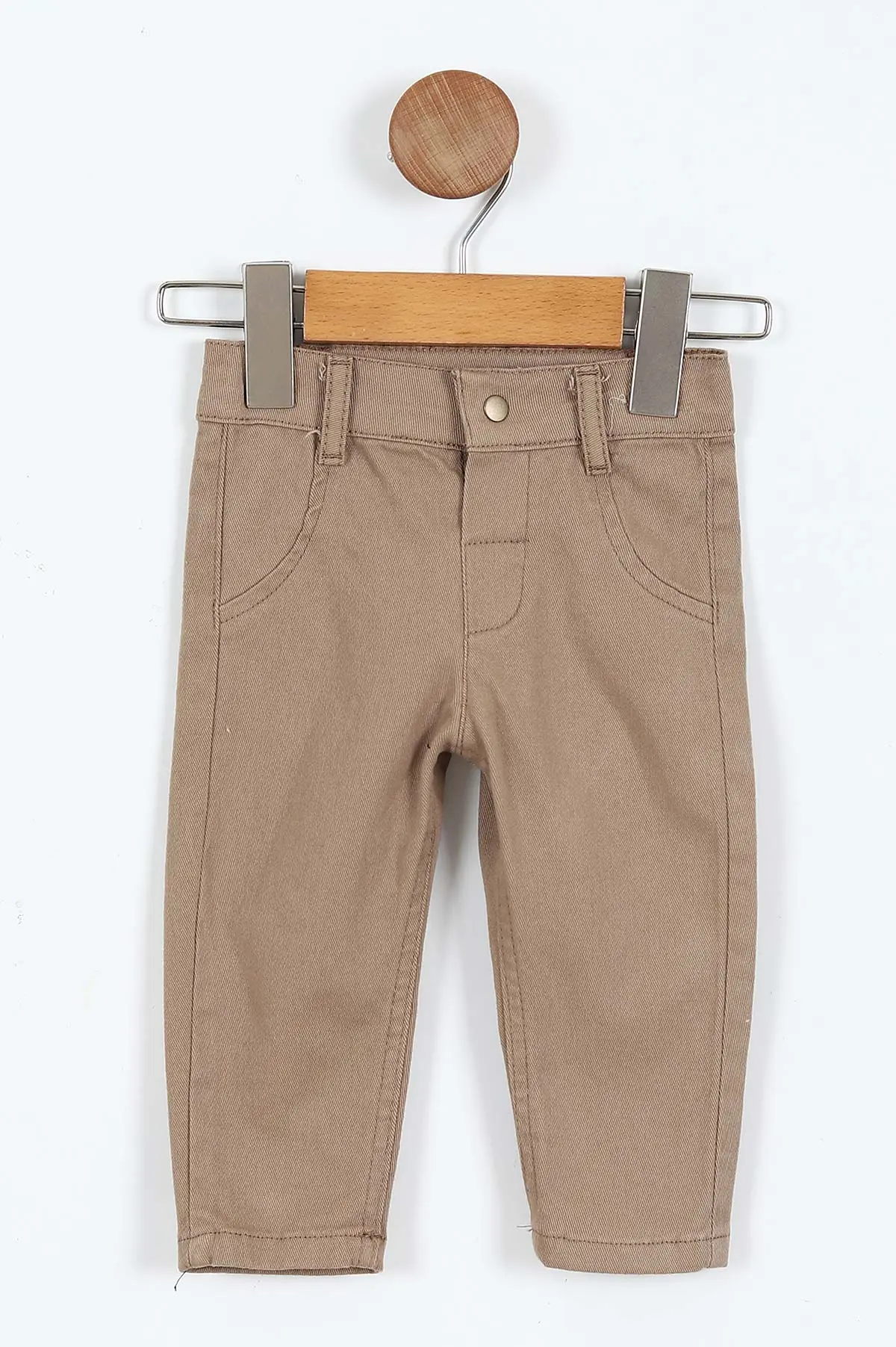 Kahve (6-24 Ay) Çiçek Aksesuarlı Baskılı Sweatli Ceketli ve Pantolonlu Kız Bebek 3'lü Takım 408392