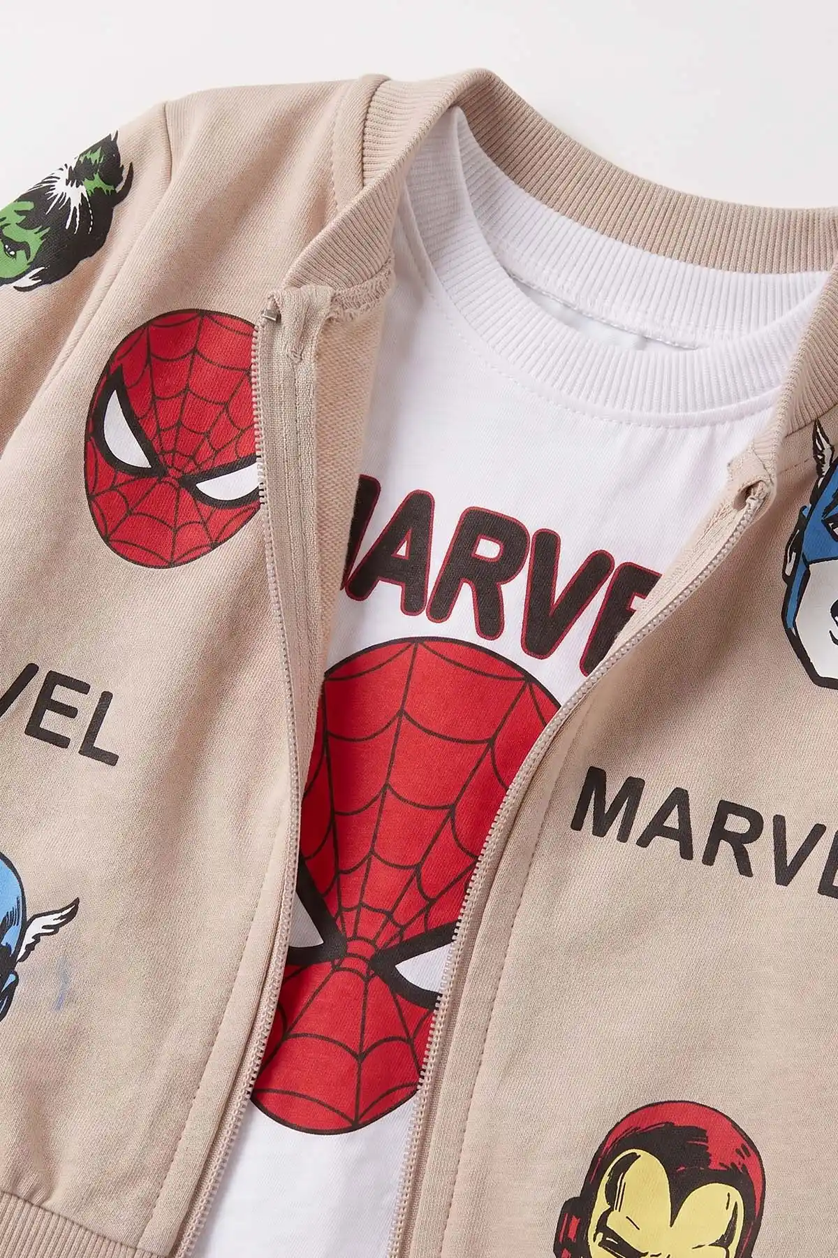 Kahve (6-24 Ay) Karakter Baskılı Hırkalı Erkek Bebek 3'lü Takım 485298