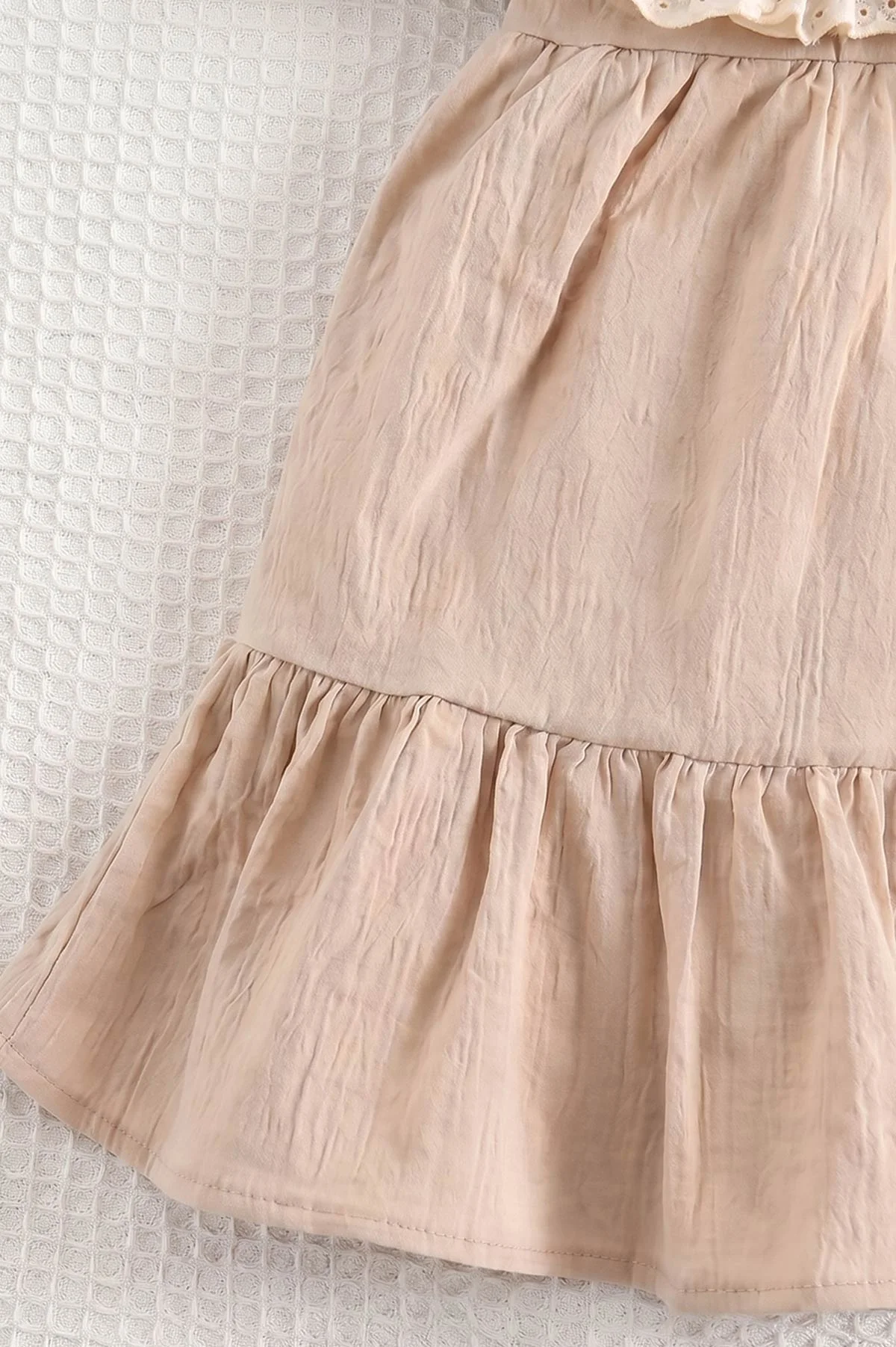 Kahve (6-24 Ay)Yakası Nakışlı Fistolu Müslin Kız Bebek Elbise 467273
