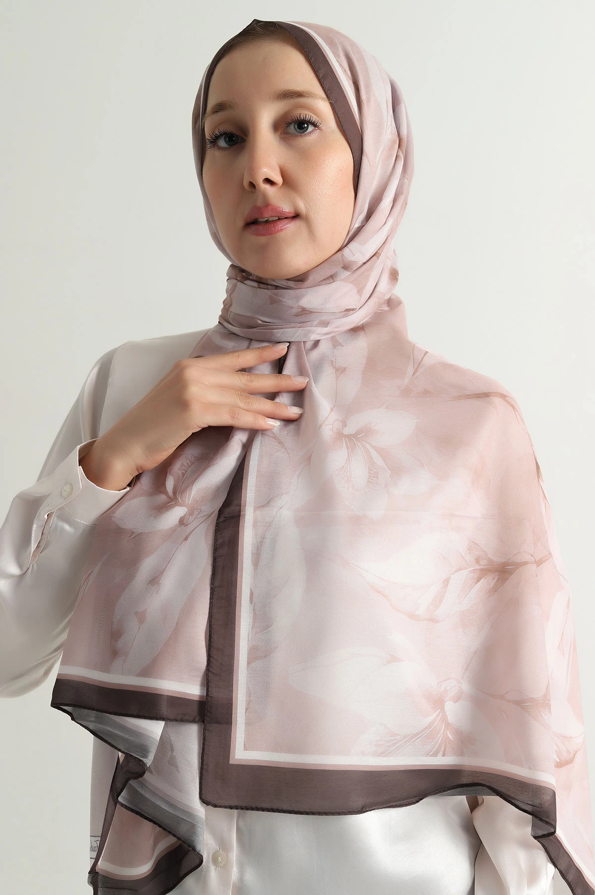 Kahve 75x180 Cm Our Fashion Dijital Baskılı Desenli Nova Şal 396789