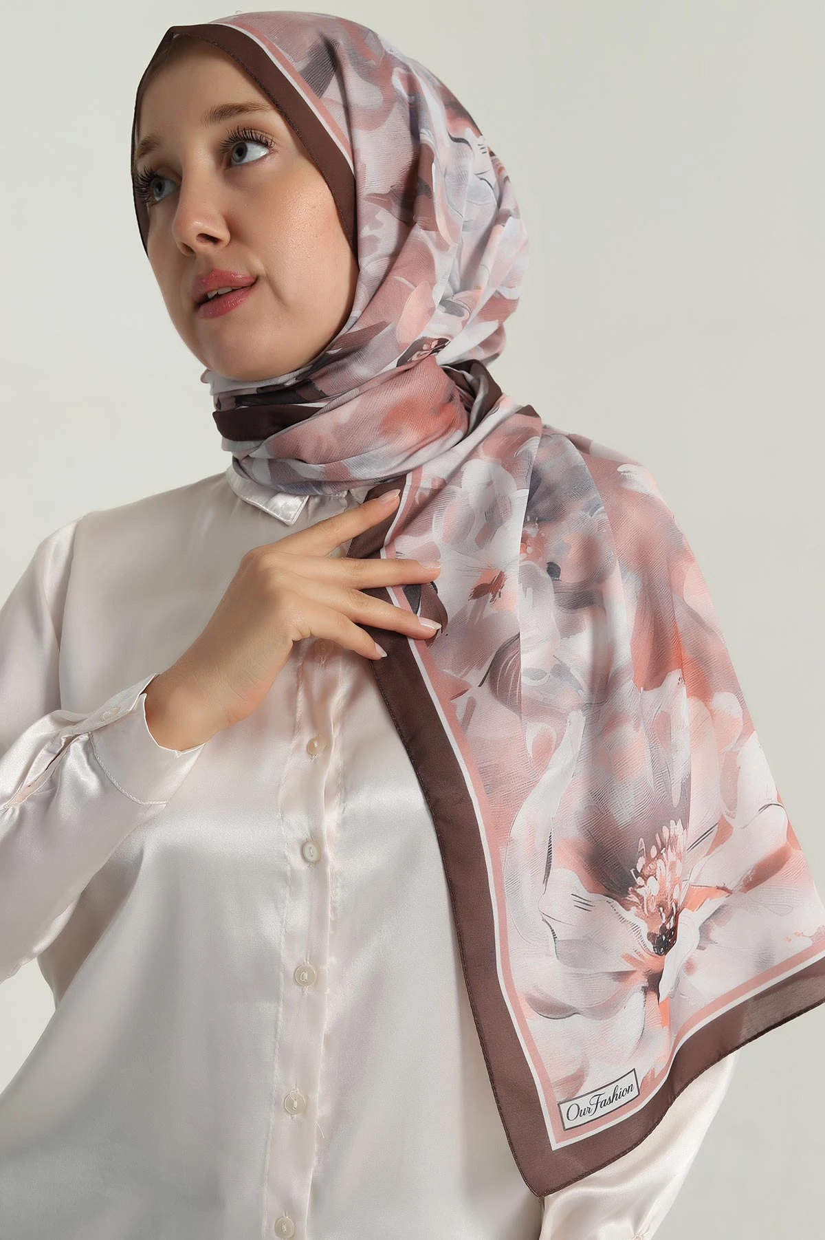 Kahve 75x180 Cm Our Fashion Dijital Baskılı Desenli Soft Şal 396815