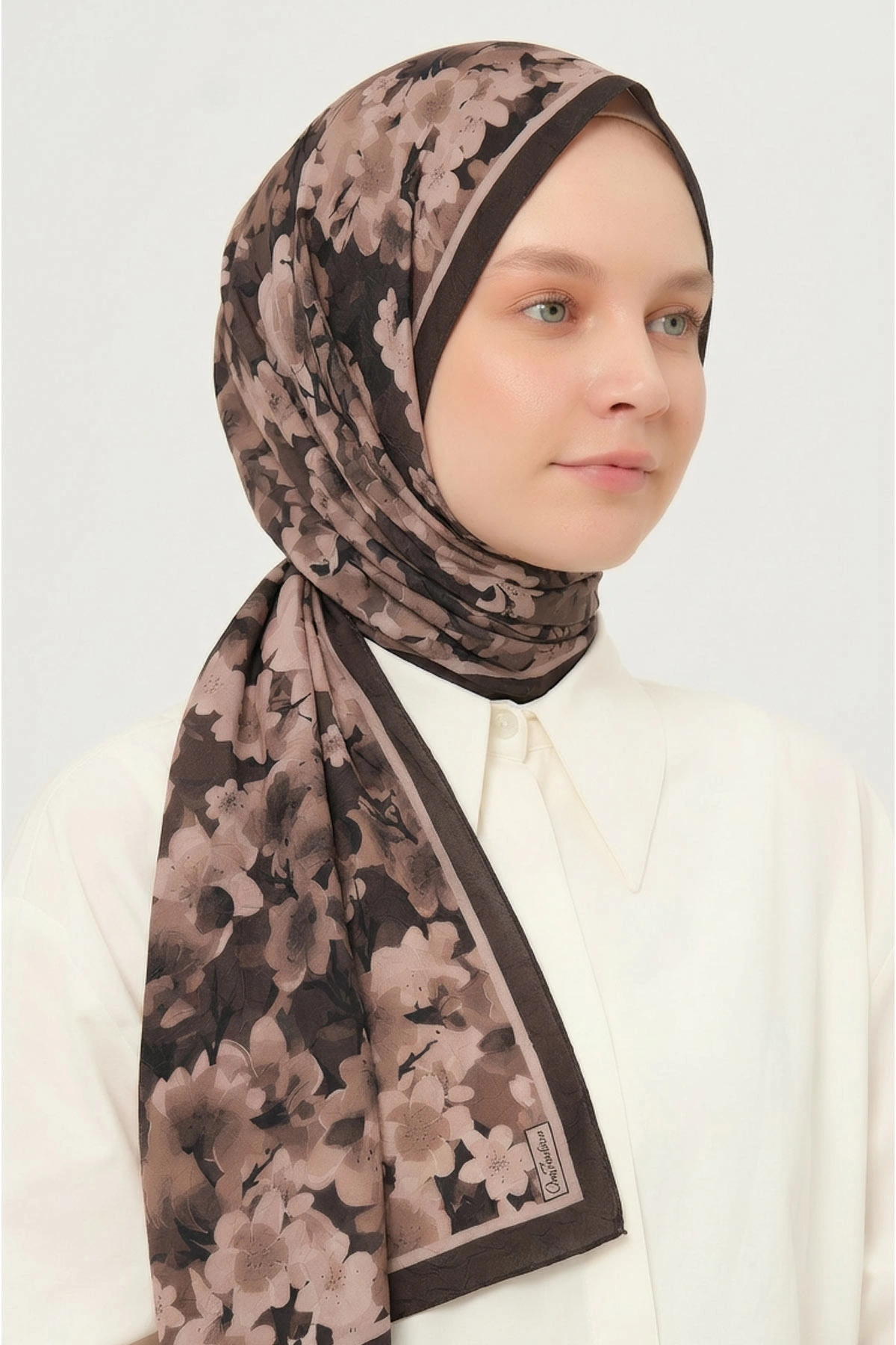 Kahve 75x180 Cm Our Fashion Dijital Baskılı Desenli Bambu Kraş Şal 417871