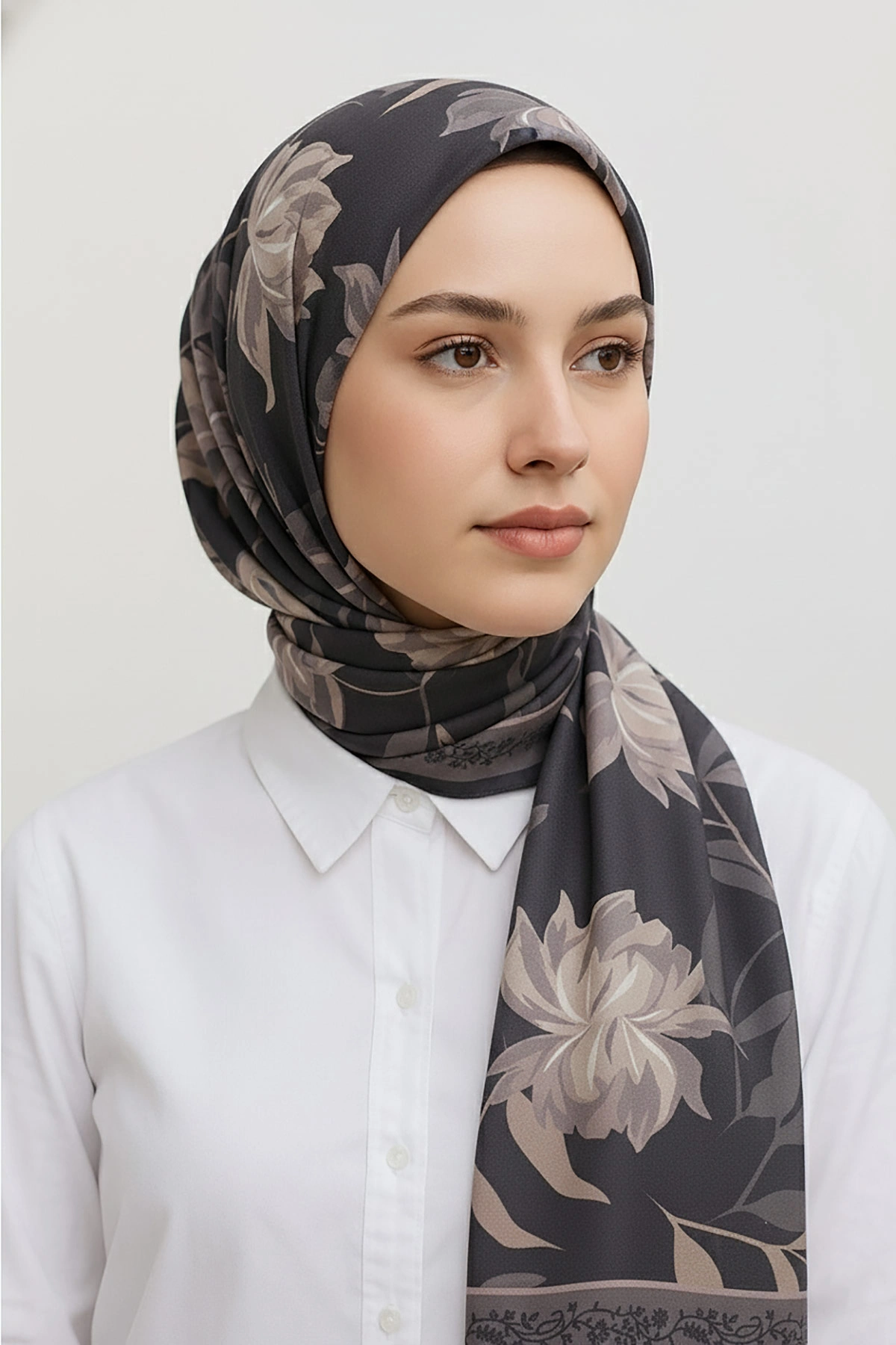 Kahve 75x180 Cm Our Fashion Dijital Baskılı Desenli Soft Şal 408655