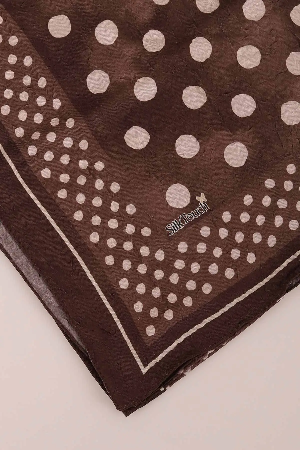 Kahve 75x190 Cm Dijital Puantiye Desenli Kraş Şal 444495