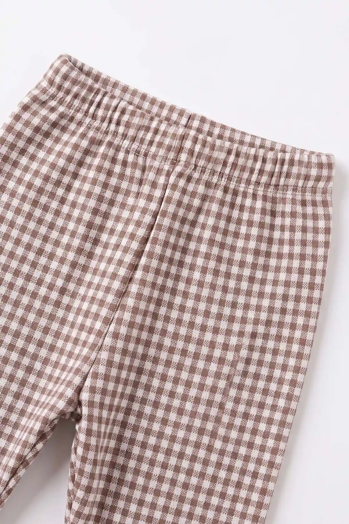 Kahve (9-24 Ay)Ayı Nakışlı Ekoseli Erkek Bebek Takım 476743
