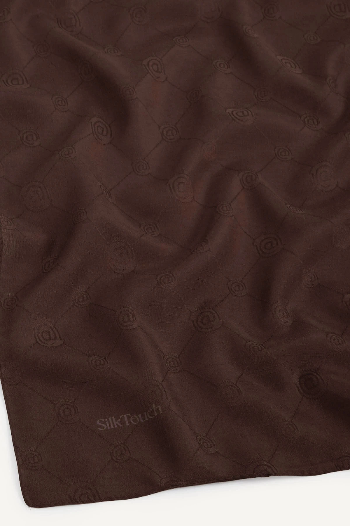 Kahve 98x98 Cm Jakarlı Desenli Monogram Eşarp 432674
