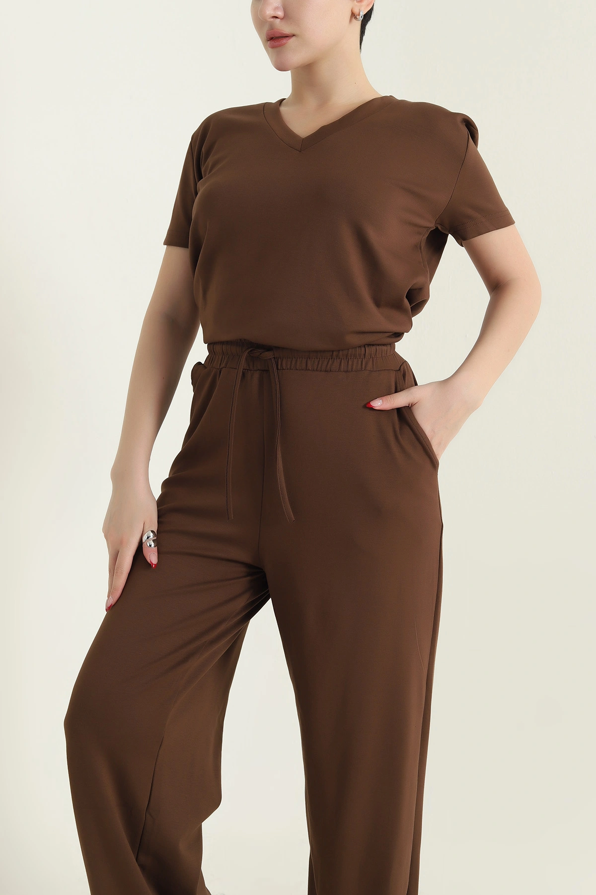 Kahve Bel Lastikli Oysho Kadın İkili Takım 435115