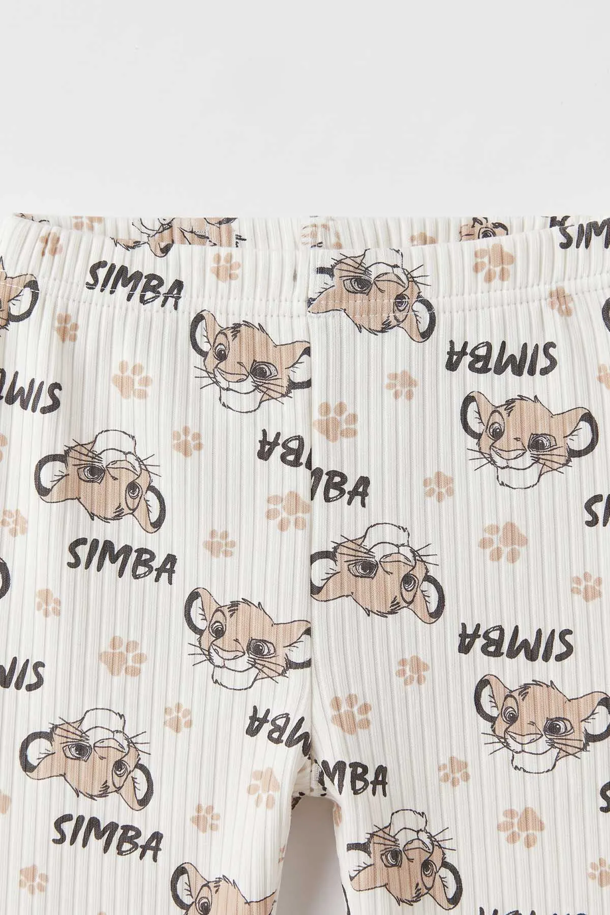 Kahve Beyaz  (1-3 Yaş) Simba Desenli Raporlu Çocuk Pijama Takım 477339