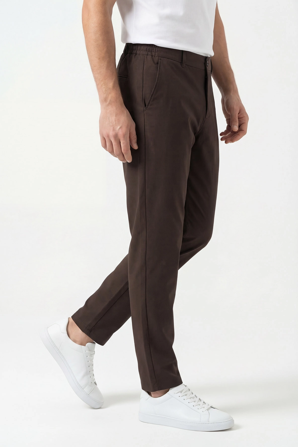 Kahve Regular Fit Beli Lastikli Erkek Pantolon 430617