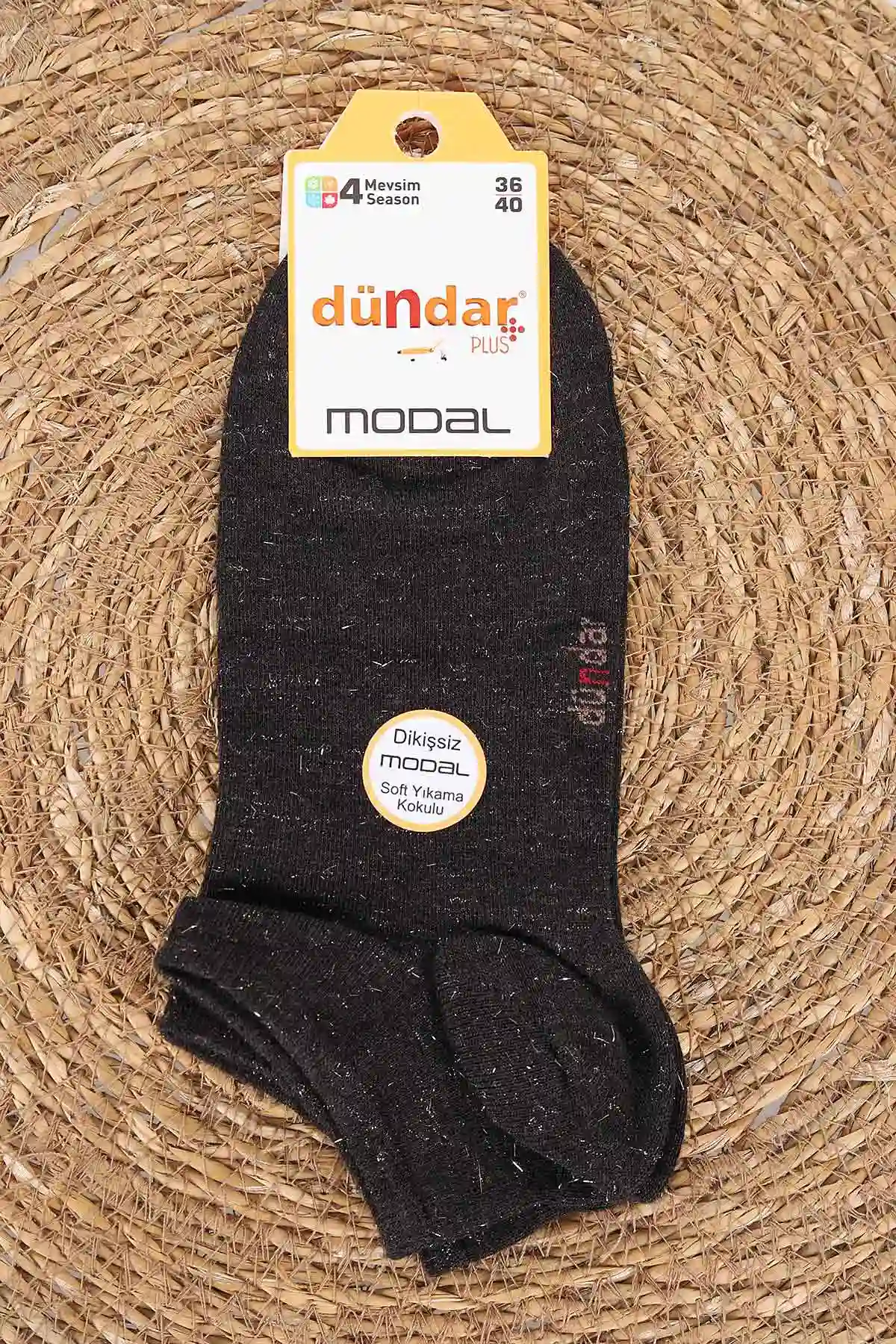 Kahve Simli Dört Mevsim Kadın Modal Soket Patik Çorap (36-40) 476966