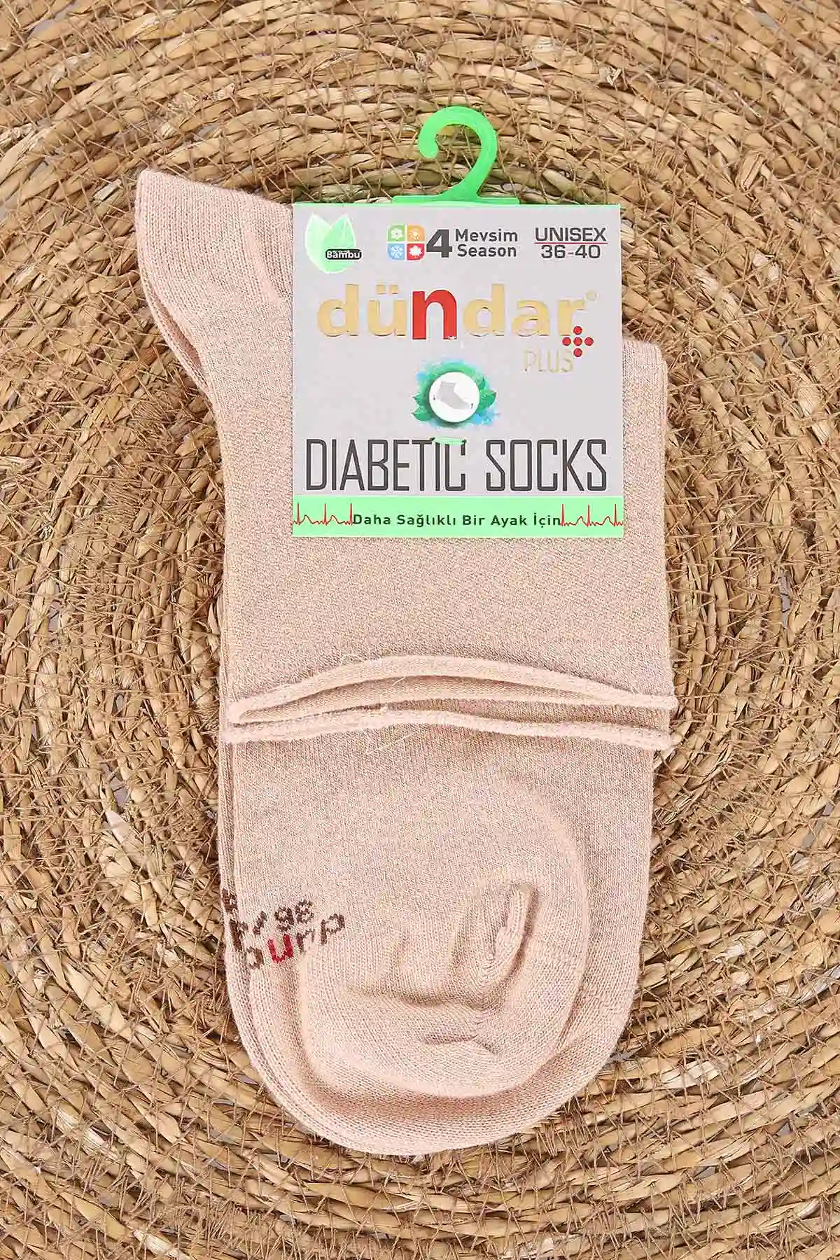 Kahve Unisex Dört Mevsim Diyabetik Bambu Konç Çorap (36-40) 477031