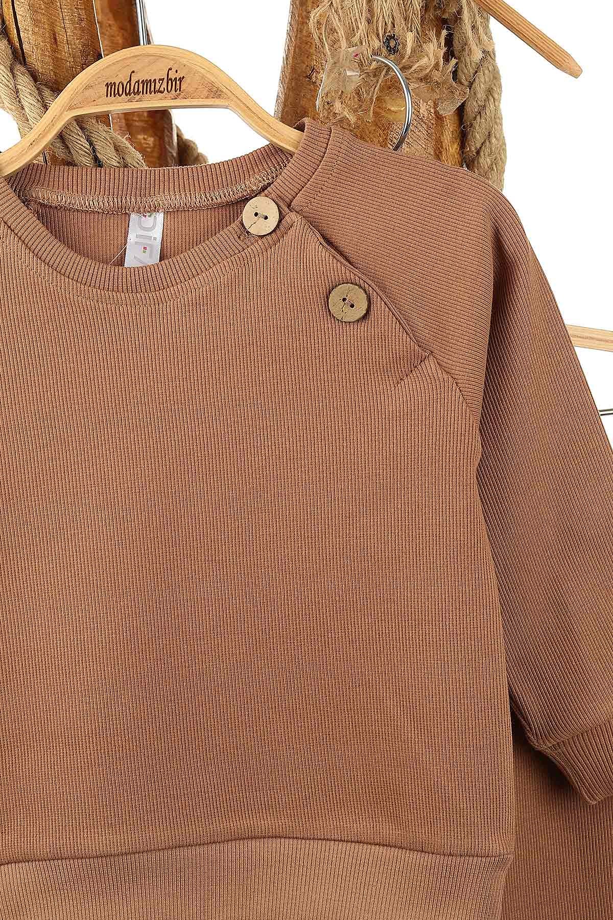 Kahverengi (1-4 Yaş) Kaşkorse Omuz Patlı Erkek Çocuk takım 153822