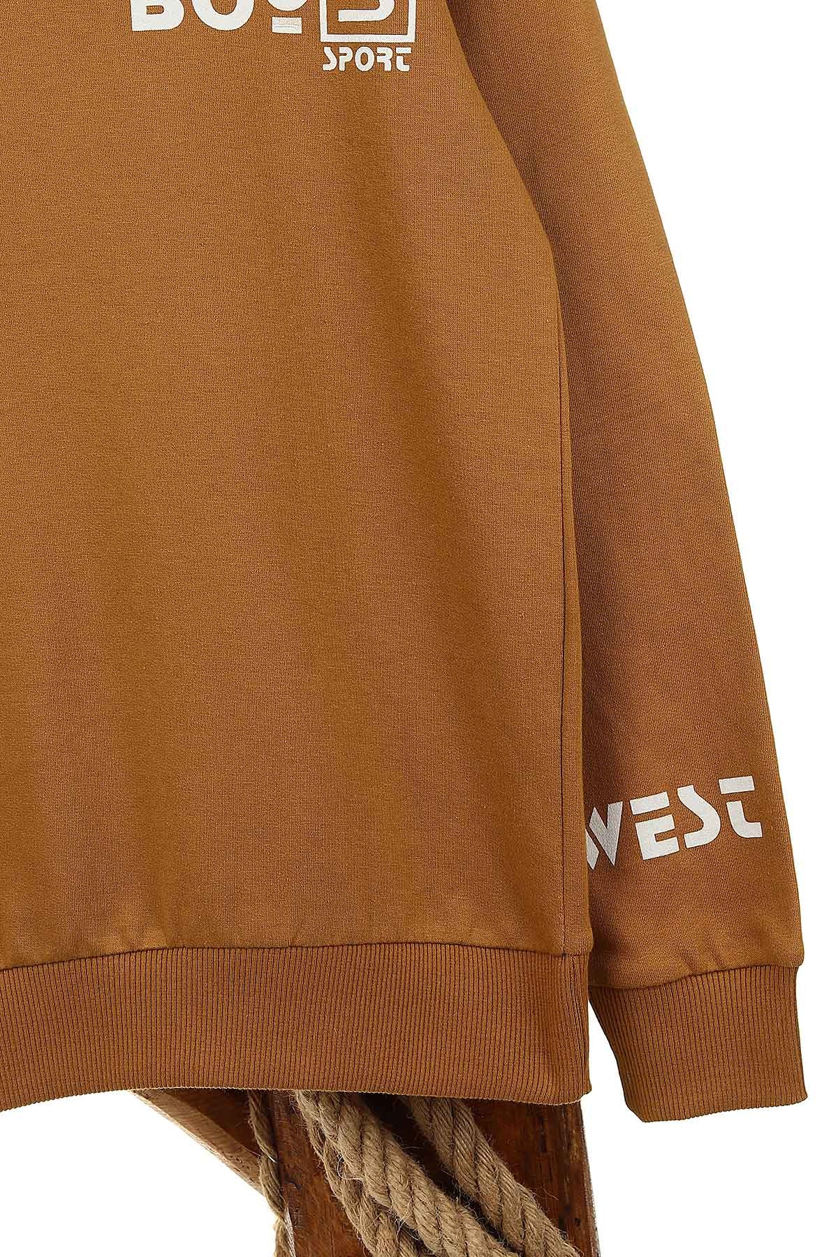 Kahverengi (13-16 Yaş) Boys Sport Baskılı Erkek Çocuk Sweat 154308