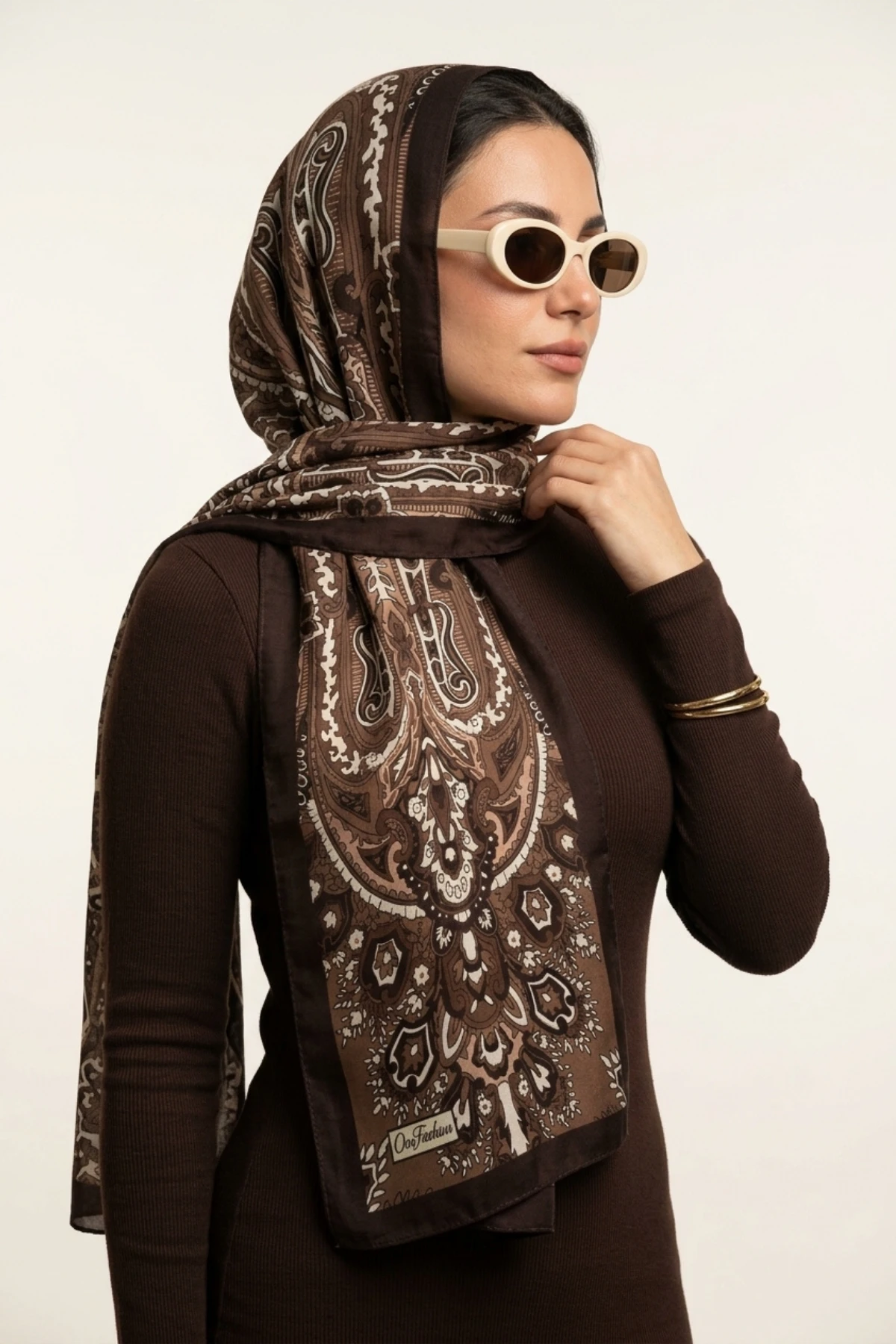 Kahverengi 180x70 Cm Our Fashion Dijital Baskılı Desenli Soft Şal 488578