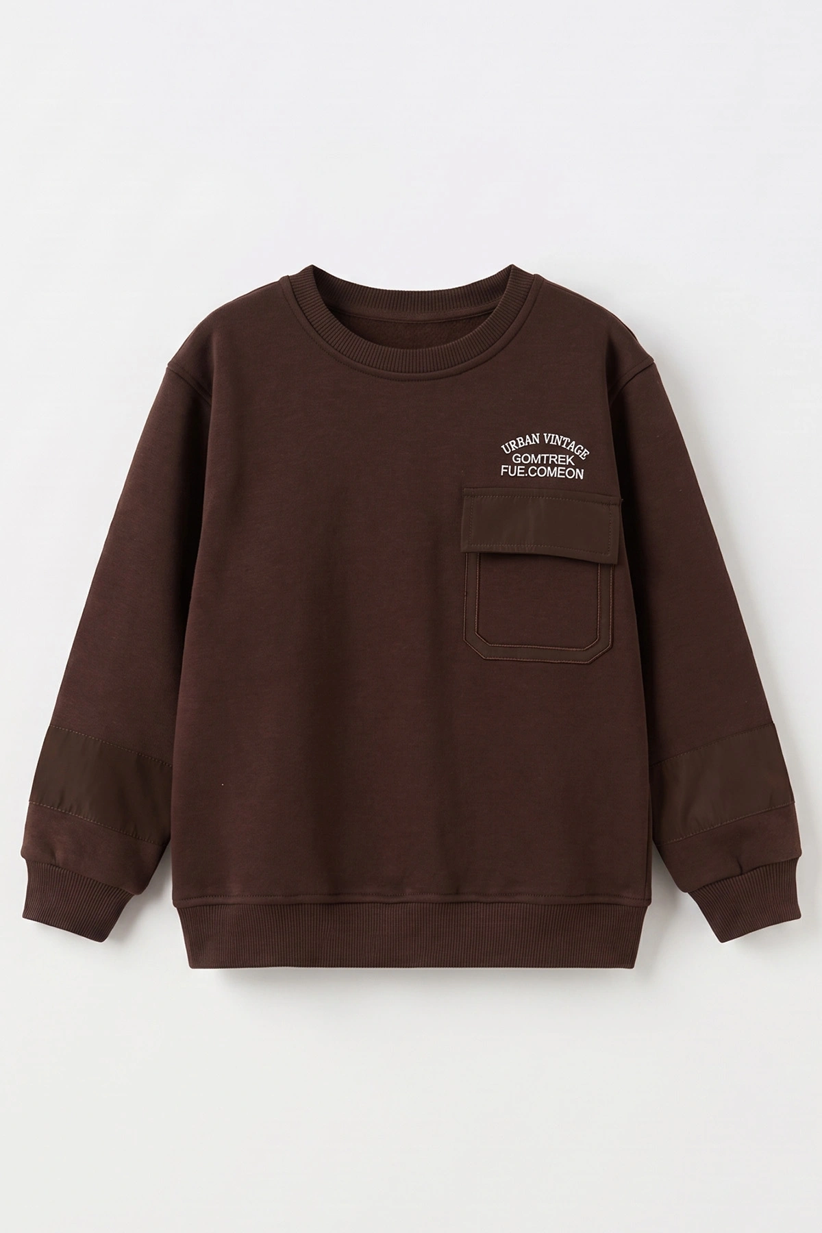 Kahverengi (2-12 Yaş) Urban Nakışlı İçi Şardonlu Erkek Çocuk Sweatshirt 493819