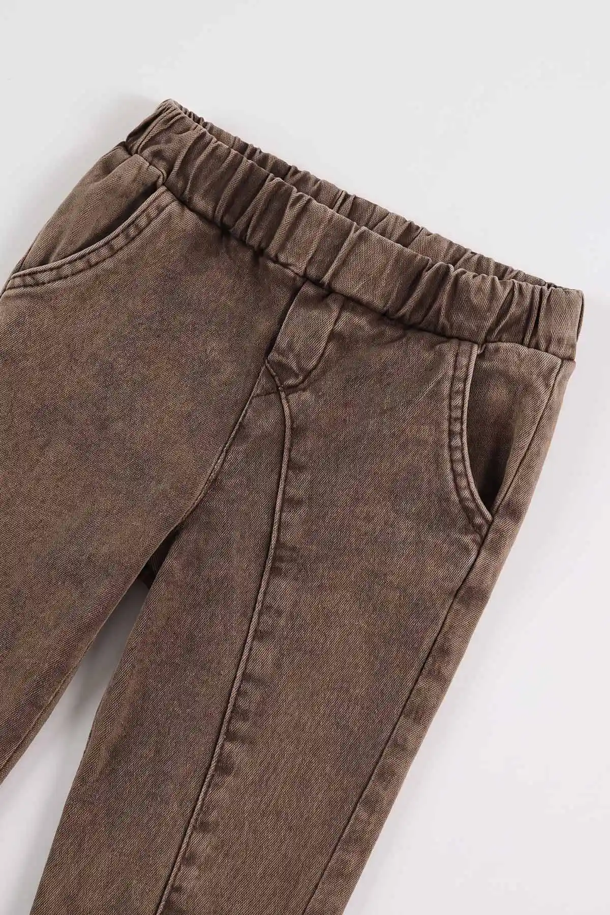 Kahverengi (2-5 Yaş)Kapüşonlu Çıtçıt Düğmeli Gabardin Ceket Pantolonlu Erkek Çocuk 3'lü Takım 477976