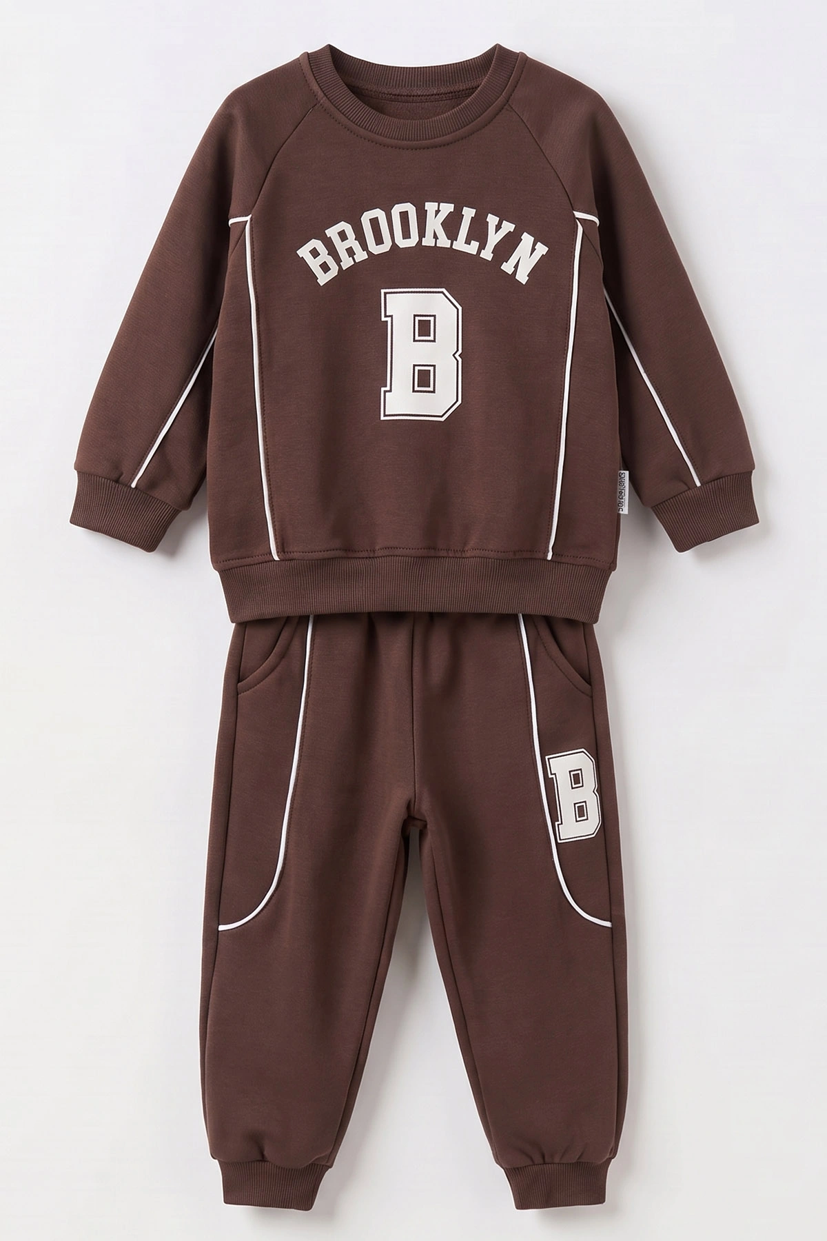 Kahverengi (3-12 Yaş) Brooklyn Baskılı 3 ip Şardonlu Erkek Çocuk Kışlık Takım 494716