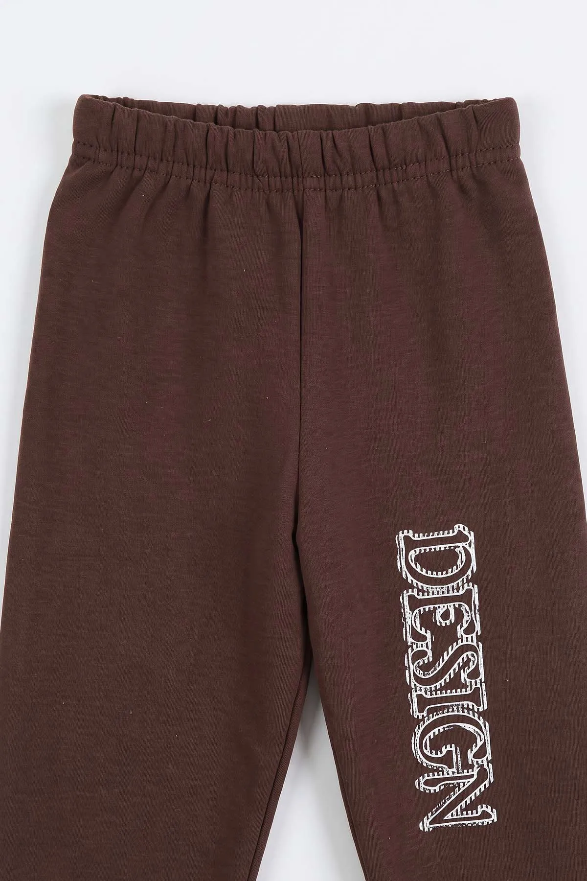 Kahverengi (3-7 Yaş) Desing Baskılı 3 İp Şardonlu Erkek Çocuk Takım 483006