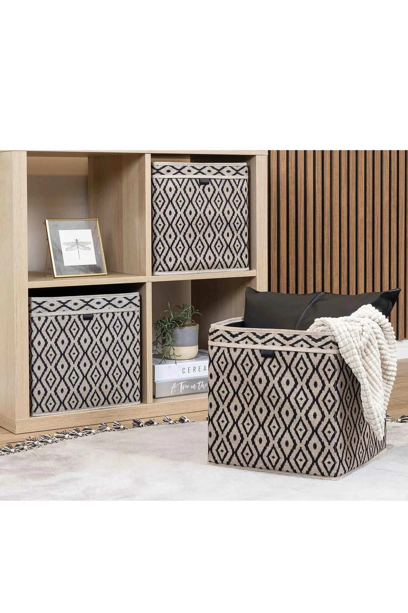 Kahverengi 30x30x30 Bohe Raf Düzenleyici Kutu Dolap Organizer 249789