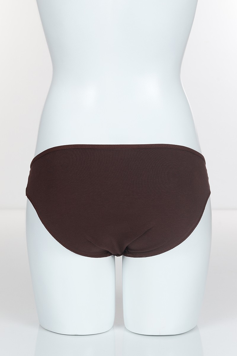 Kahverengi 4280 Bikini Ön Kareli Bant Arka Pamuk Külot 101758
