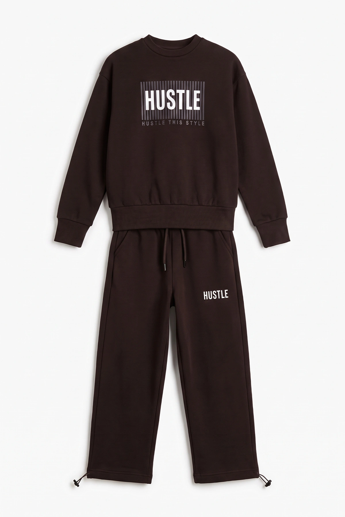 Kahverengi (5-10 Yaş)Hustle Kabartma Baskılı Oysho Erkek Çocuk Takım 497526