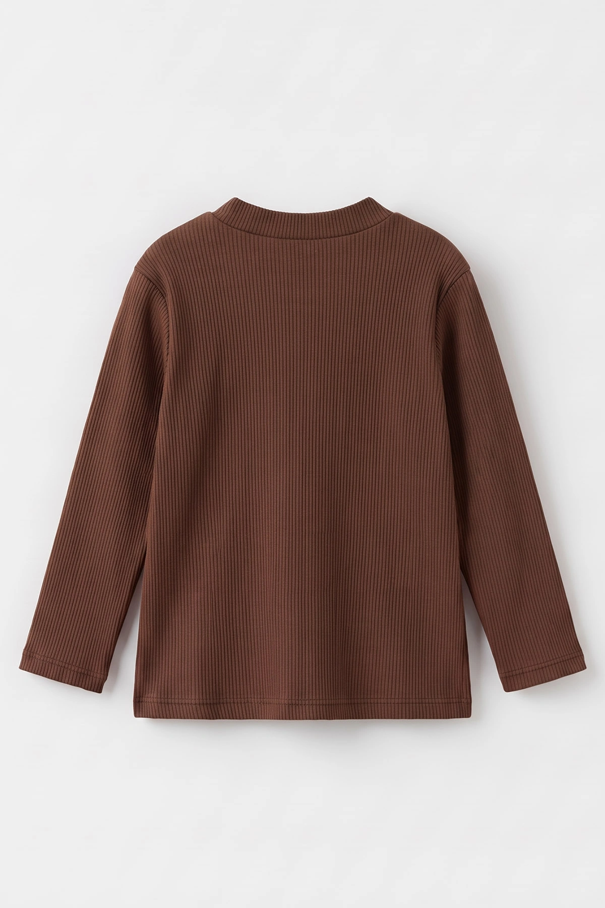 Kahverengi (5-12 Yaş) Yarım Balıkçı Yaka Kaşkorse Çocuk Body Sweatshirt 495516