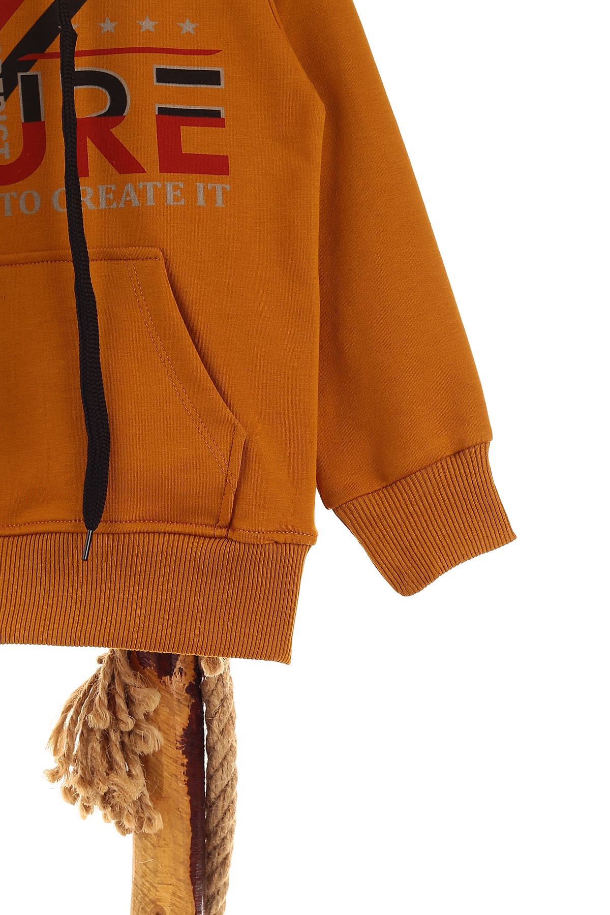 Kahverengi (5-8 Yaş) Future Baskılı Kapüşonlu Erkek Çocuk Sweat 152709