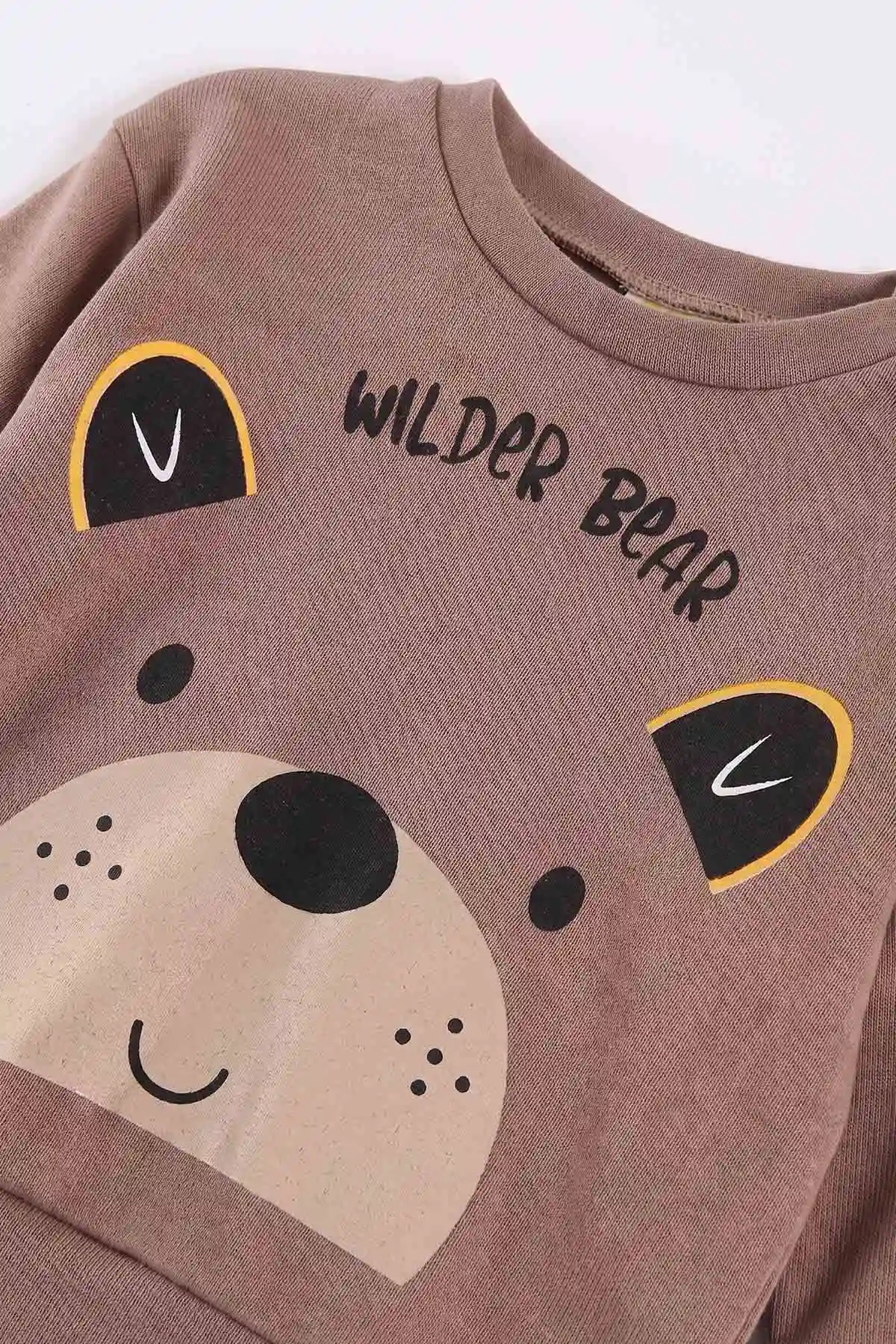 Kahverengi (6-18 Ay)Wild Bear Baskılı Çıtçıtlı Çimalı Erkek Bebek Takım 477925