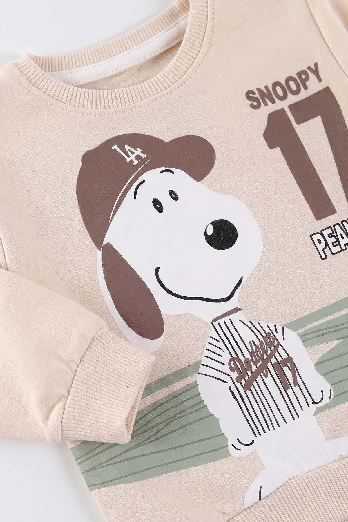 Kahverengi (6-24 Ay) Snoopy  Baskılı  2 İp Erkek Bebek Takım 479028